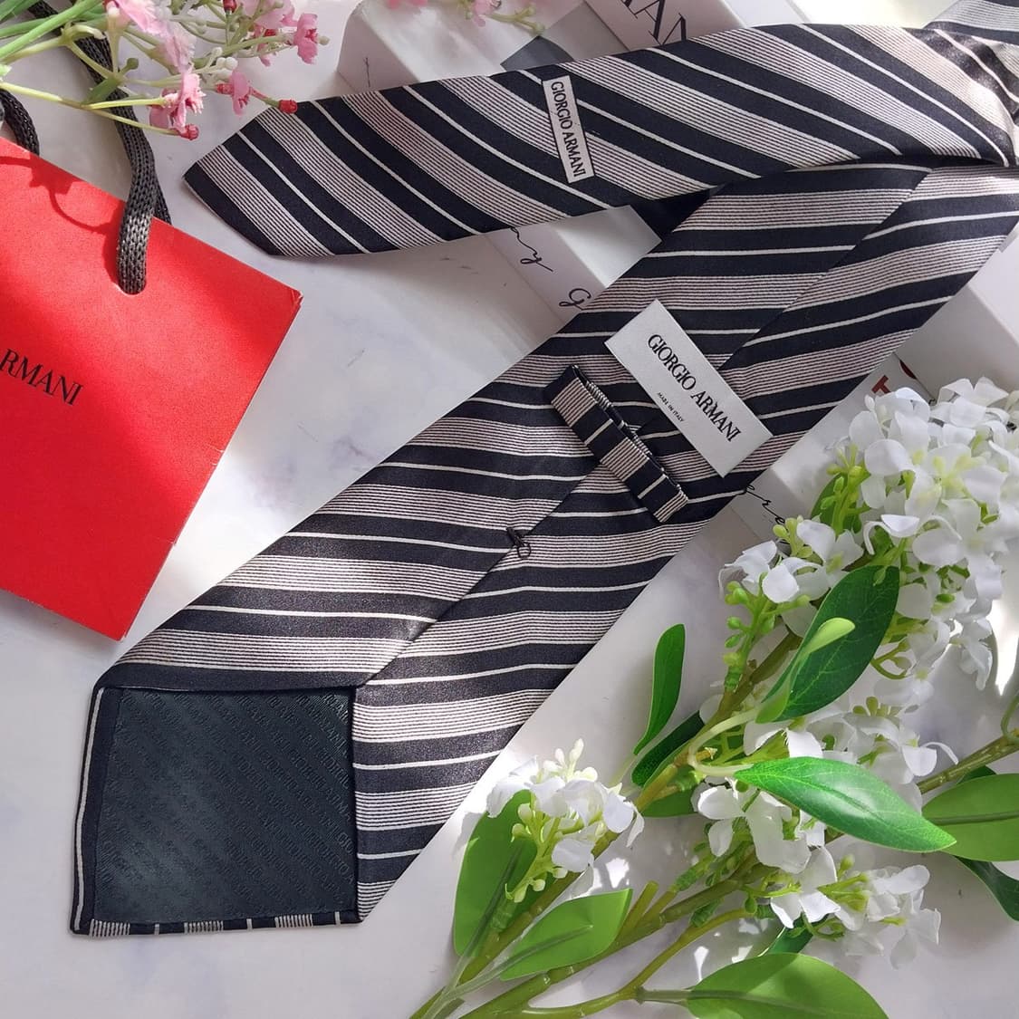 조르지오 아르마니 스트라이프 넥타이 9.5cm A+~A등급 K2348 상품이미지5