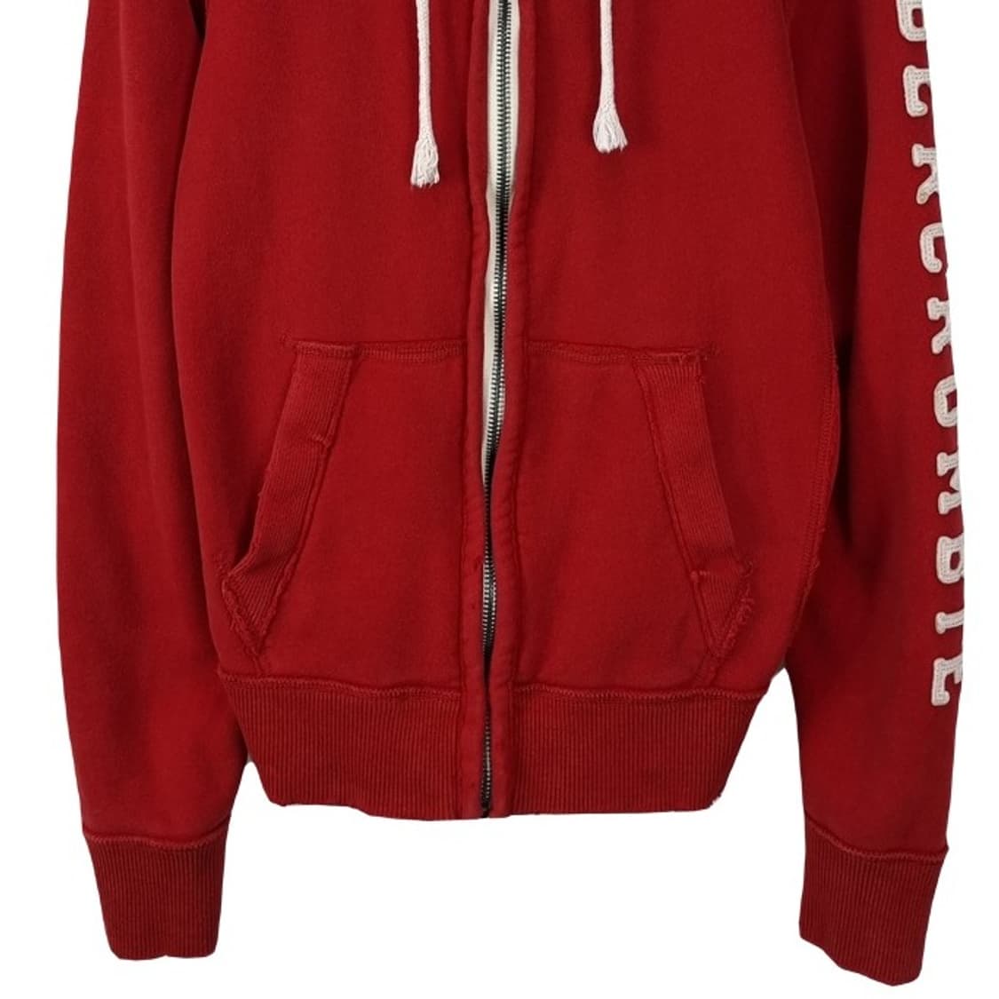 [아베크롬비] Y2K 빅로고 패치 후드 집업 레드 M18523 상품이미지5