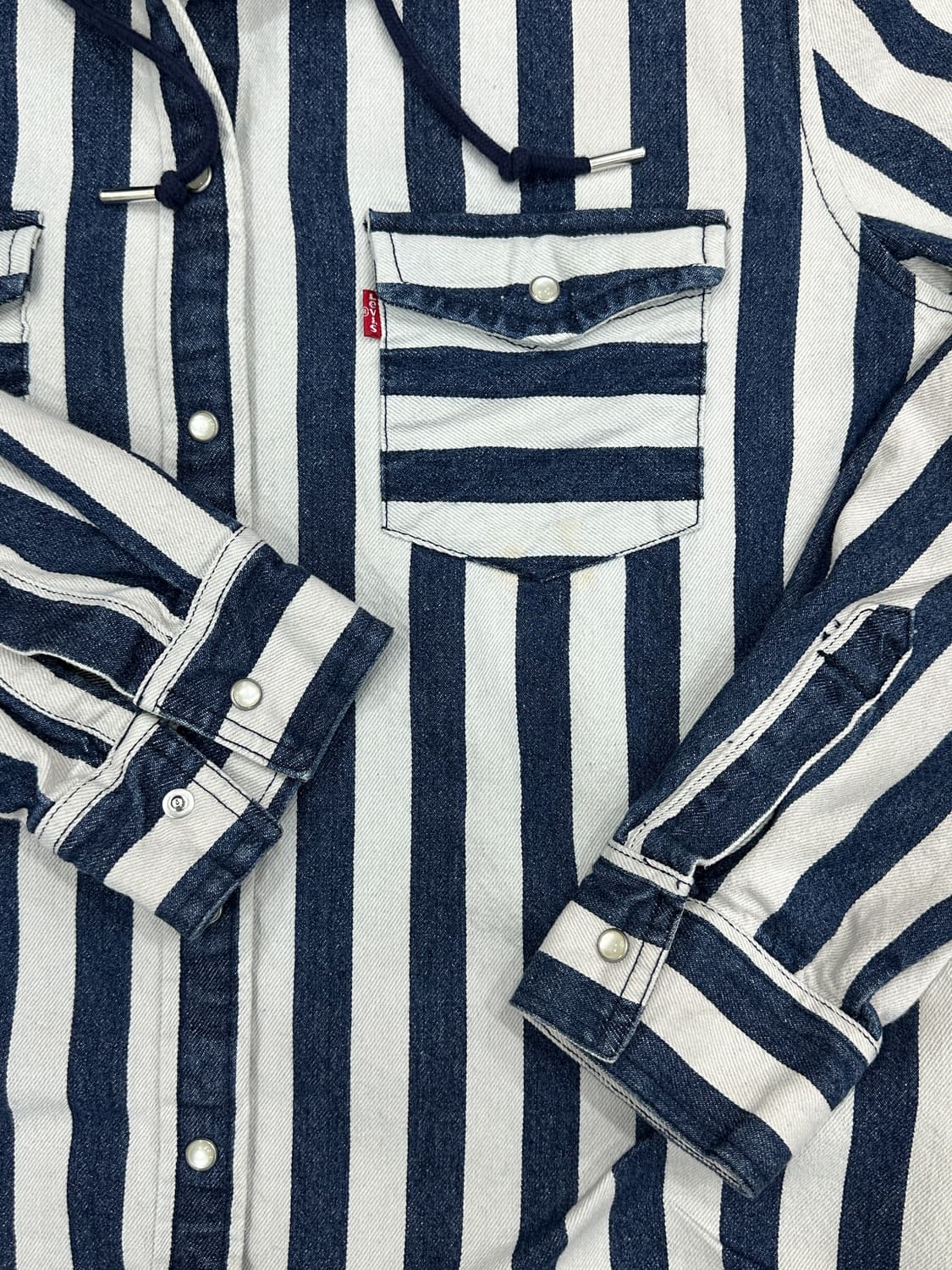 리바이스 스트라이프 후드 셔츠 상품이미지3