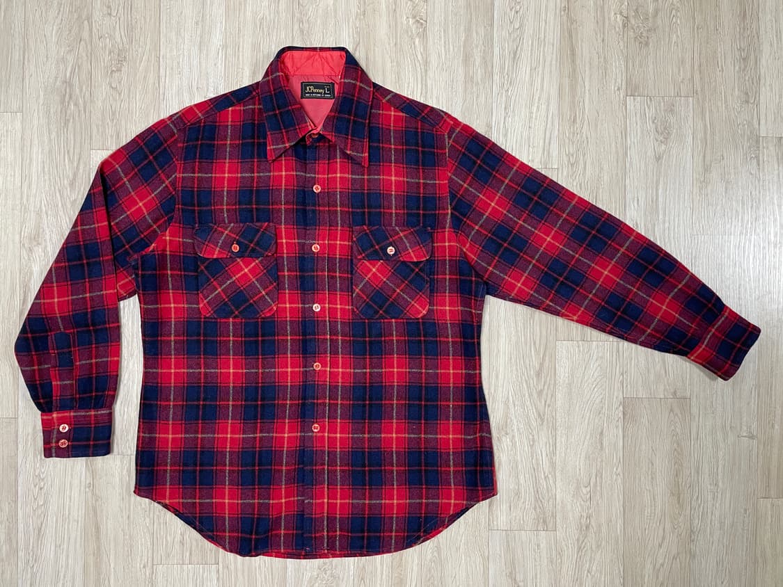 105) 80's JC페니 체크 울 워크셔츠(RRL&LVC&폴로) 상품이미지1