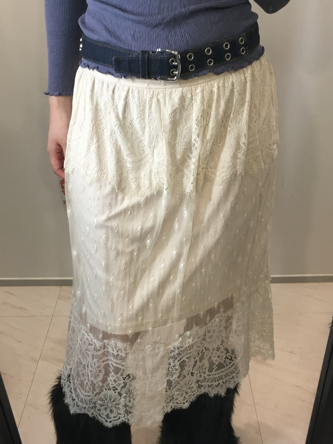  -jpn vintage ballerina lace midi skirt 상품이미지4