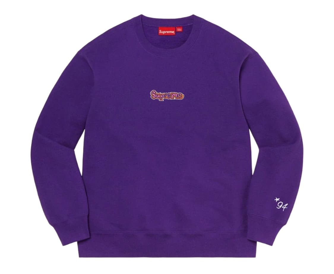 슈프림 로고 곤즈 크루넥 맨투맨 스웻셔츠 퍼플 상품이미지1