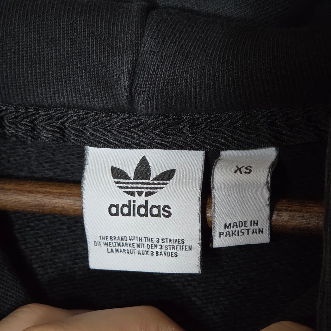 아디다스 오버핏 더블 트레포일 블랙 후드티 상품이미지7