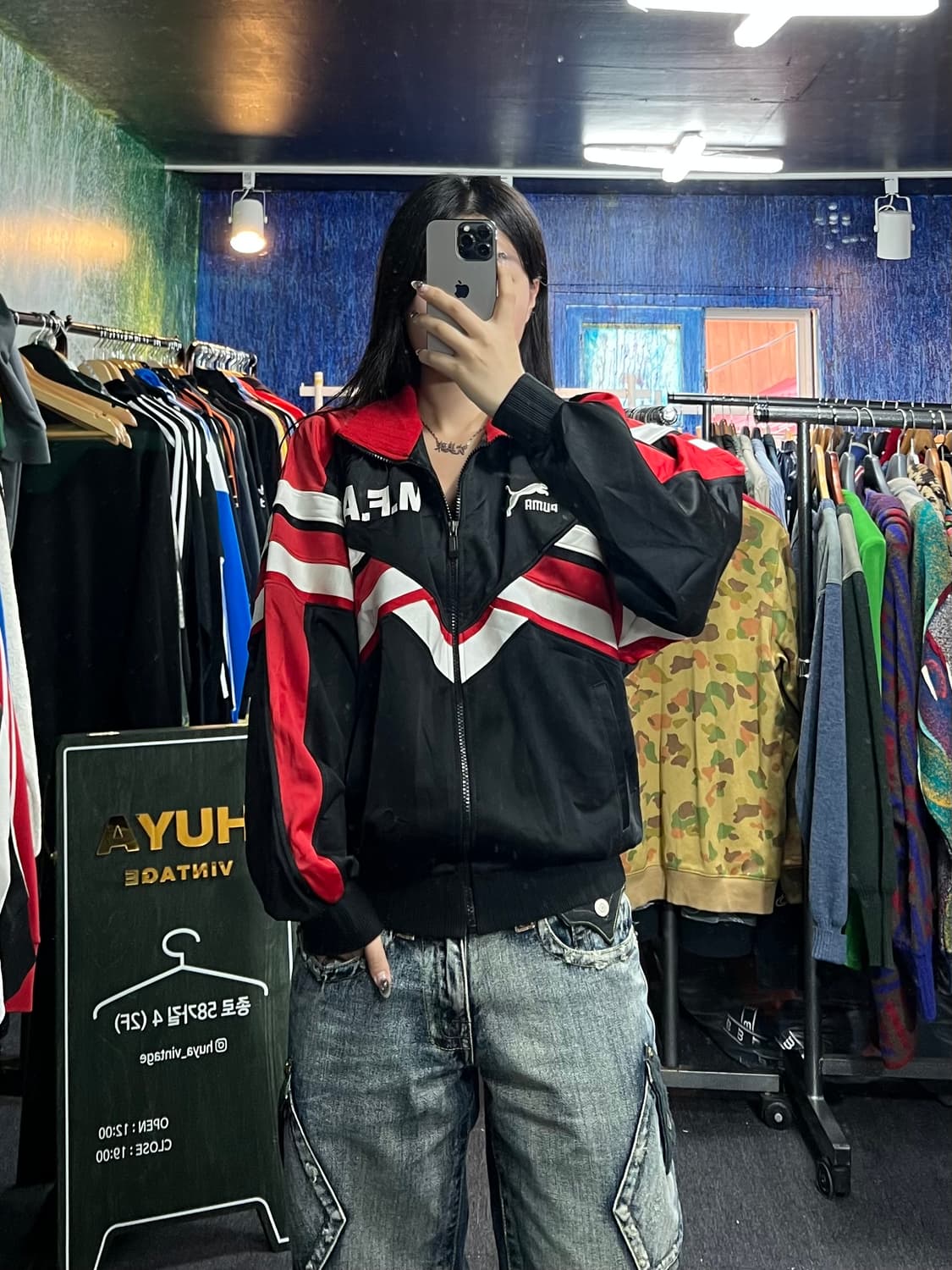 퓨마 올드스쿨 블랙 레드 져지 95  상품이미지1