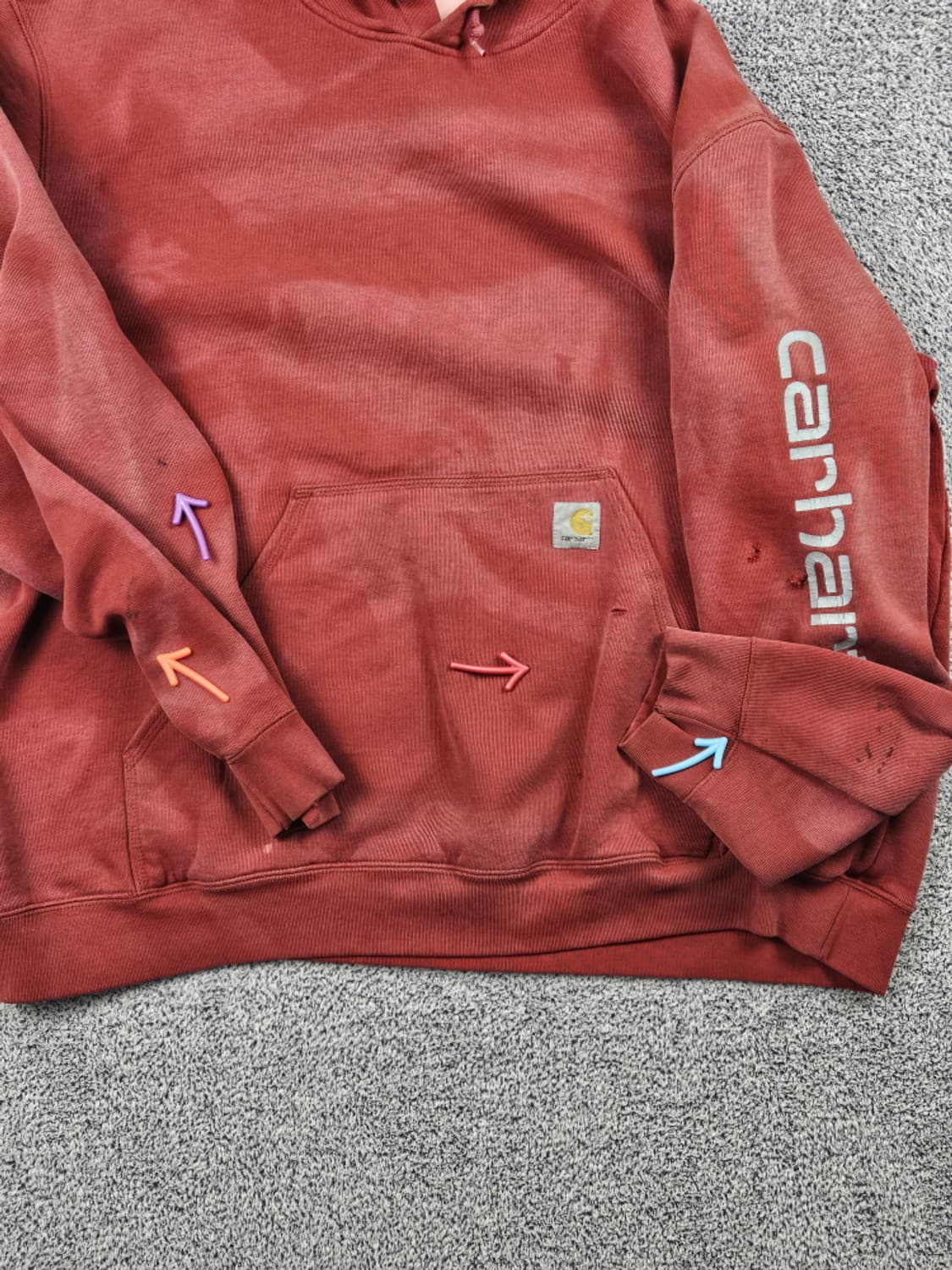 칼하트 다잉 워시드 커스텀 스웻 후드 티셔츠 ( 2XL ) / 10135 상품이미지5