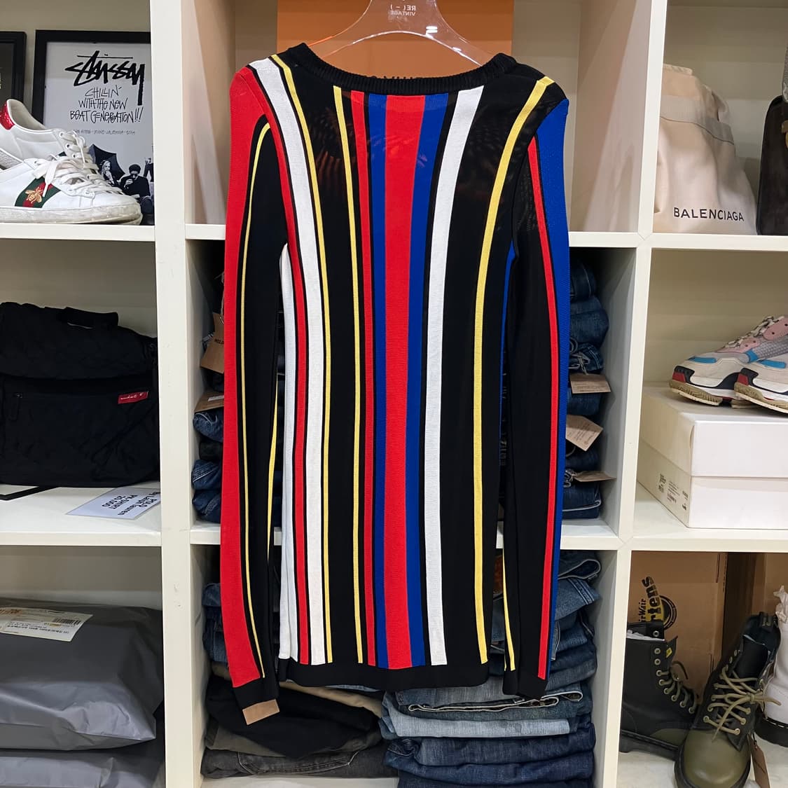 발망 비스코스 혼방 스트라이프 긴팔 티셔츠 S 상품이미지3