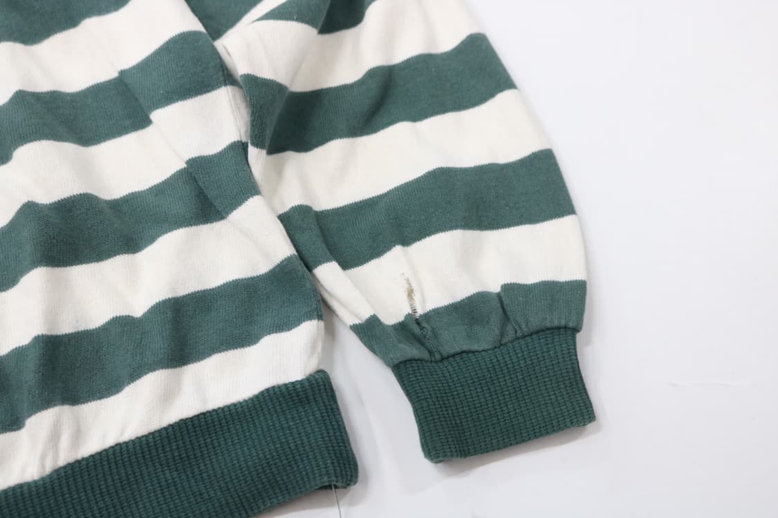 BASIE BRO'S 빈티지 그린 스트라이프 하프 집업 니트 스웻셔츠 상품이미지7