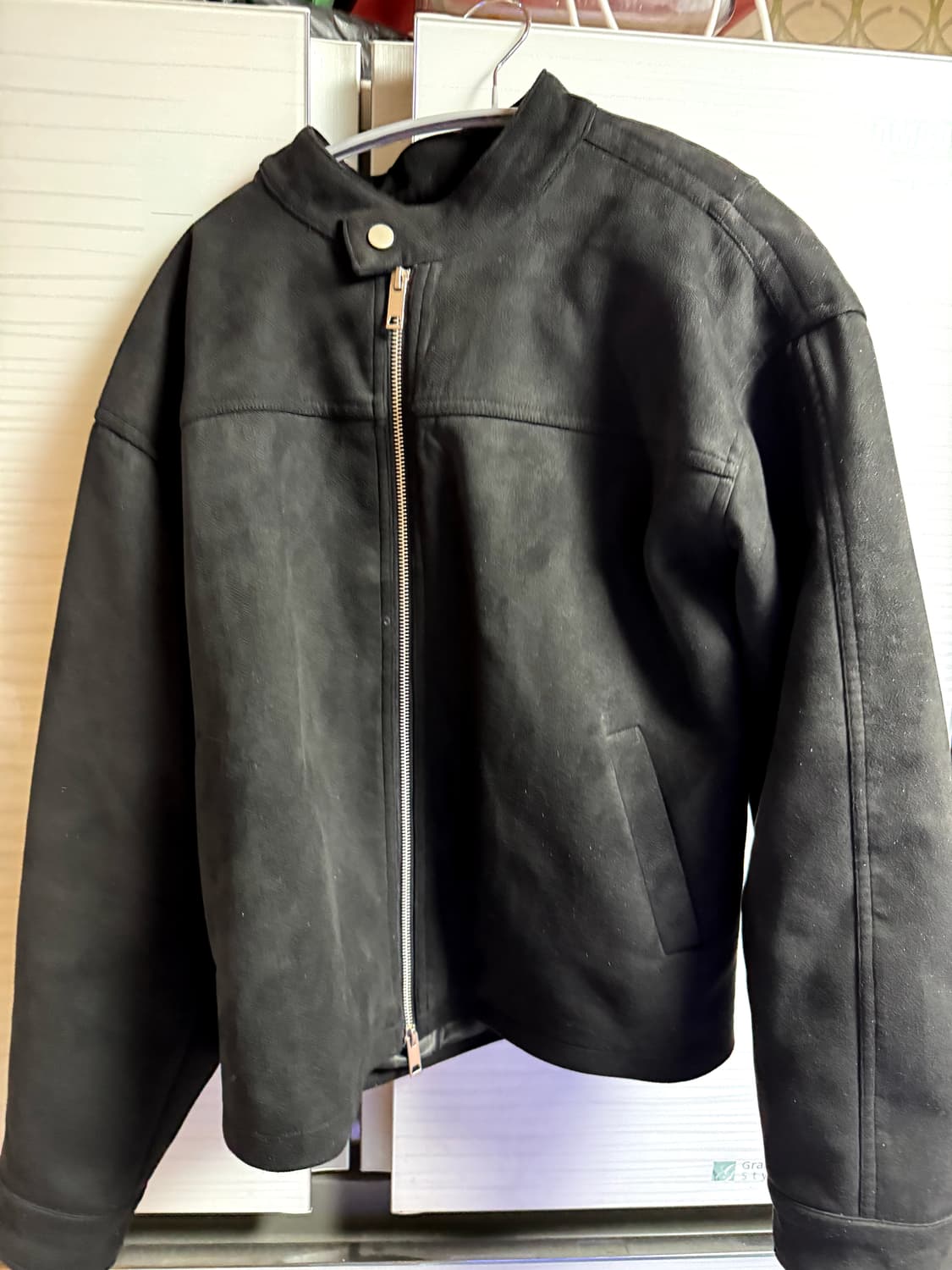 언더오프 스웨이드 투웨이 집업 자켓 블랙m사이즈 상품이미지2