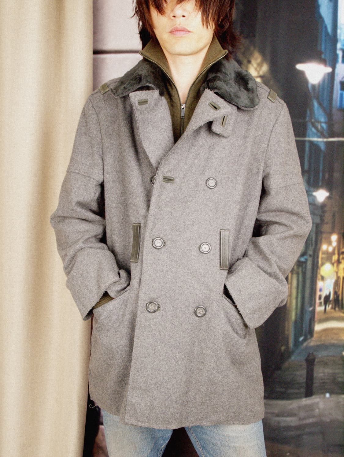 Wool Nylon Pea-coat 상품이미지1