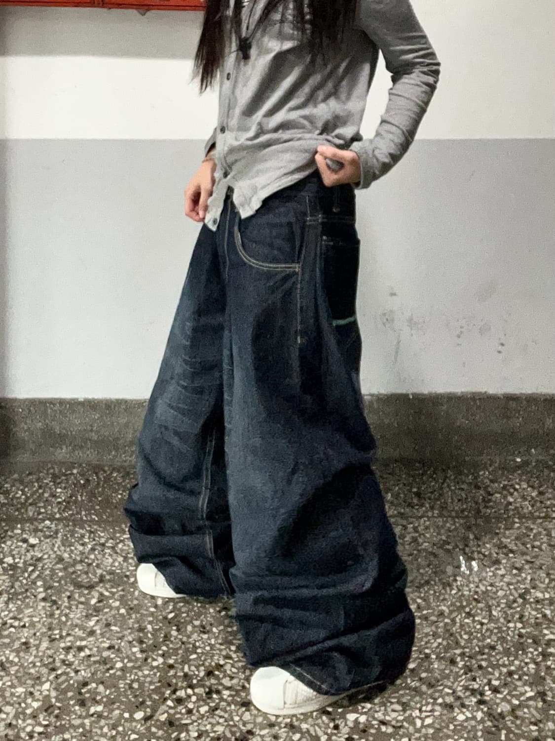 ENYCE 생지 스티치 데님 벌룬와이드팬츠 상품이미지3