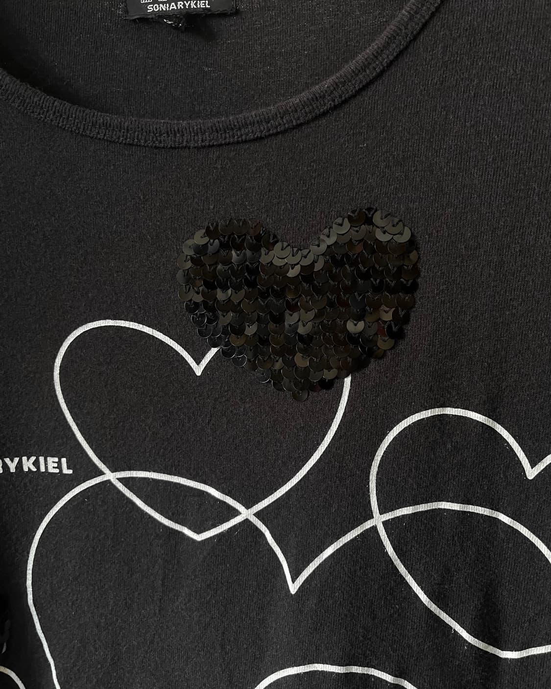SONIA RYKIEL 3D Spangle Heart Graphic T 상품이미지5