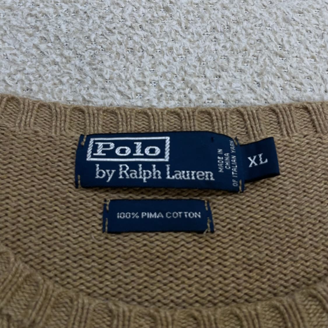 폴로 랄프로렌 포니 로고 코튼 니트 베이지 상품이미지3