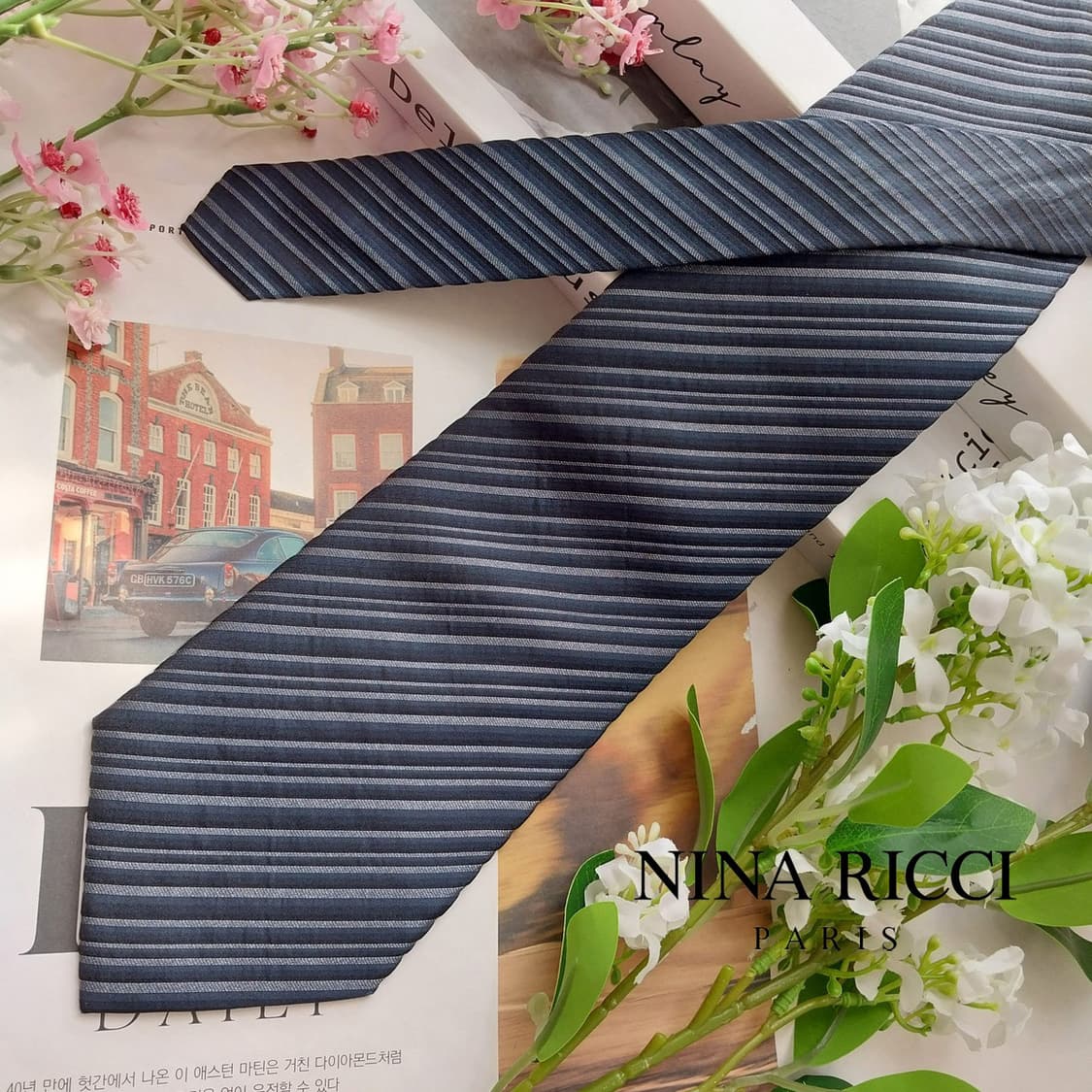 니나리치 실크 네이비 스트라이프 넥타이 9.5cm A+등급 K2382
 상품이미지2