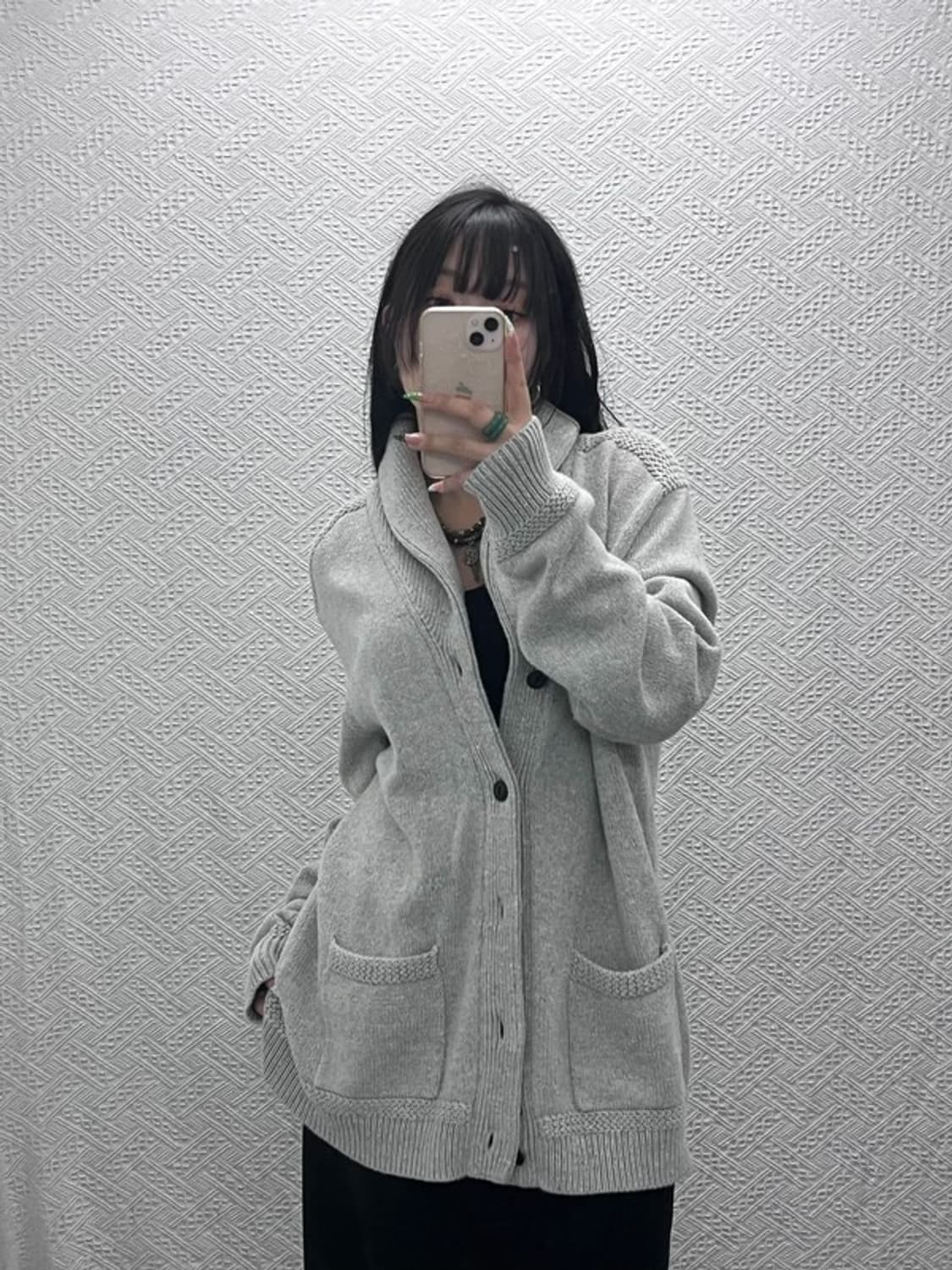 폴로 랄프로렌 빈티지 여리 모던 캐주얼 숄카라 가디건 L C08929 상품이미지1