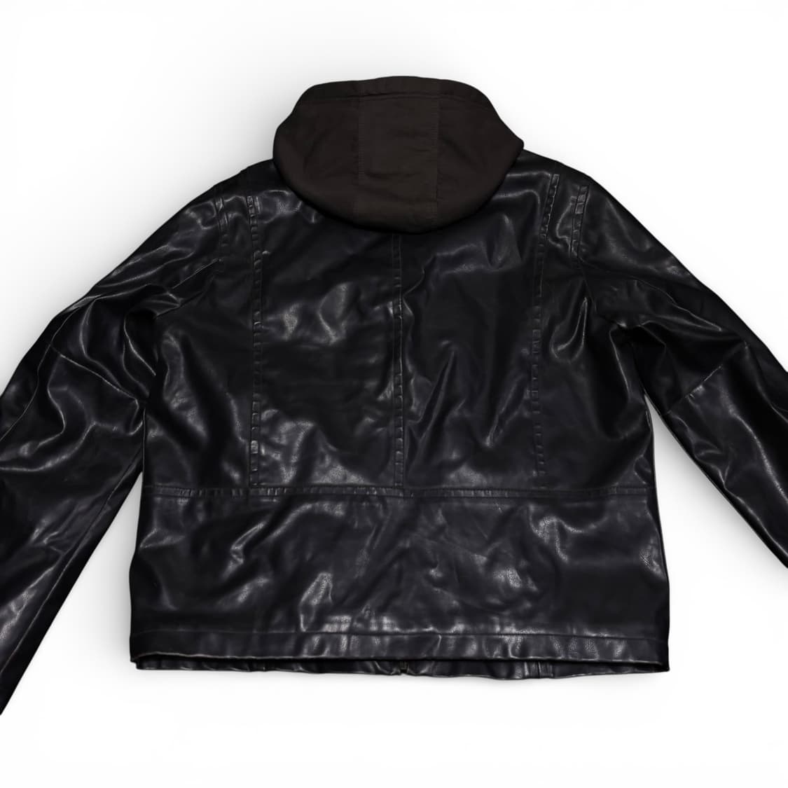 L 리바이스 블랙 후드레이어드 쉐르파 레더자켓 상품이미지2