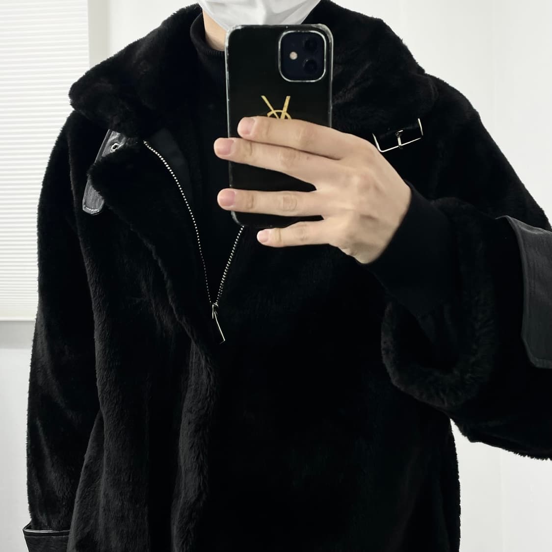 M-L 블랙 퍼 무스탕 자켓 상품이미지2