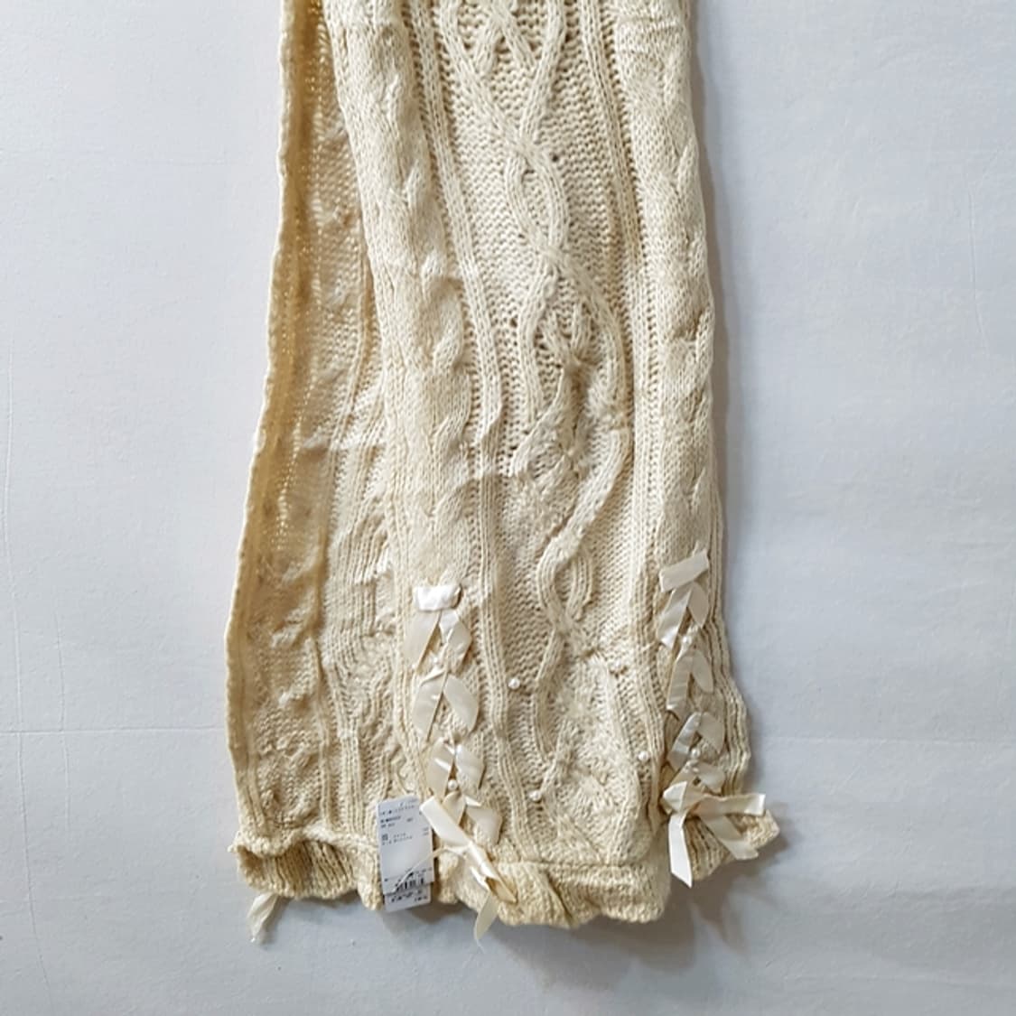 [새상품] axes femme 니트 쇼올 머플러 아이보리 상품이미지5