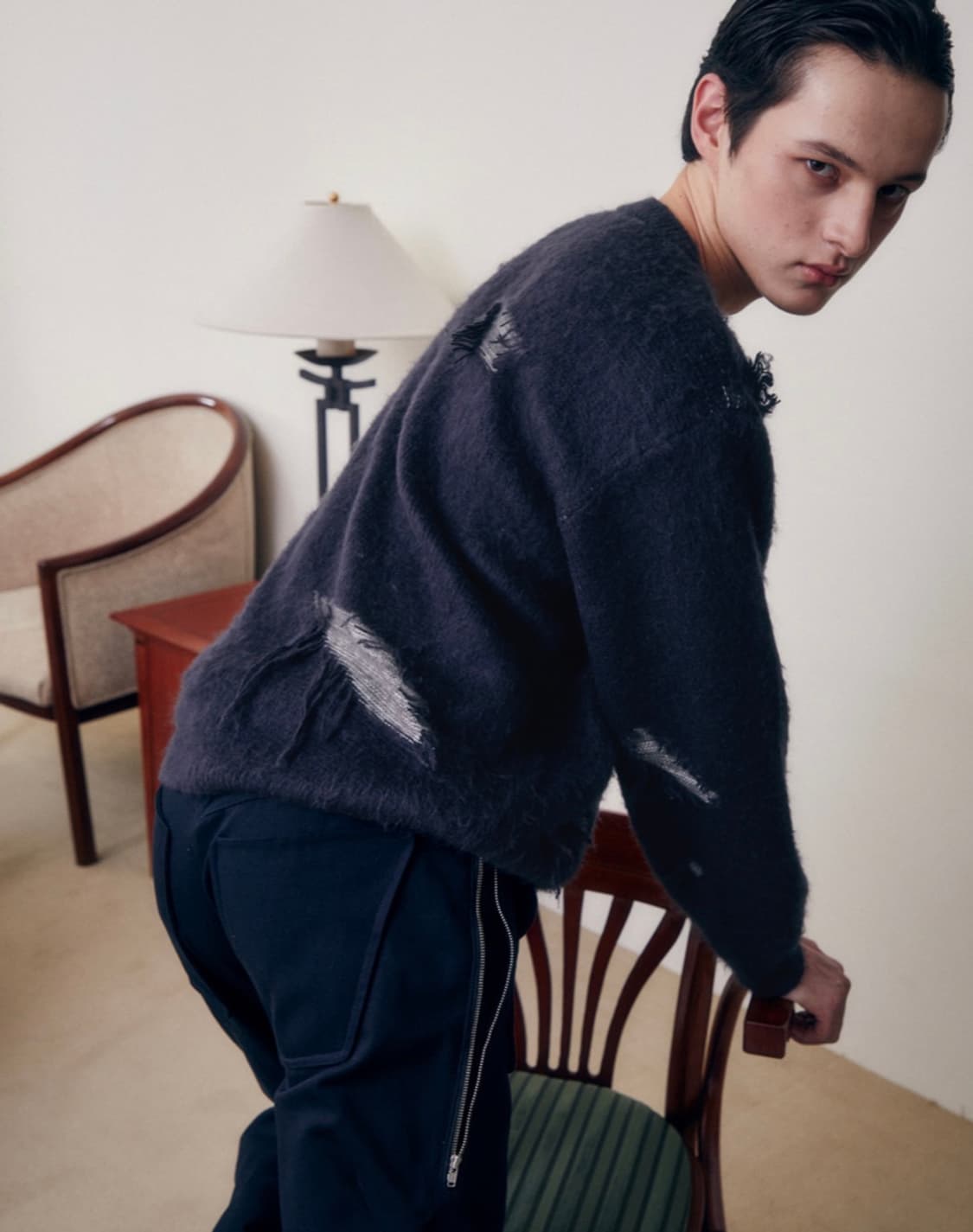 Aieul 아이엘 frag knit navy 상품이미지3