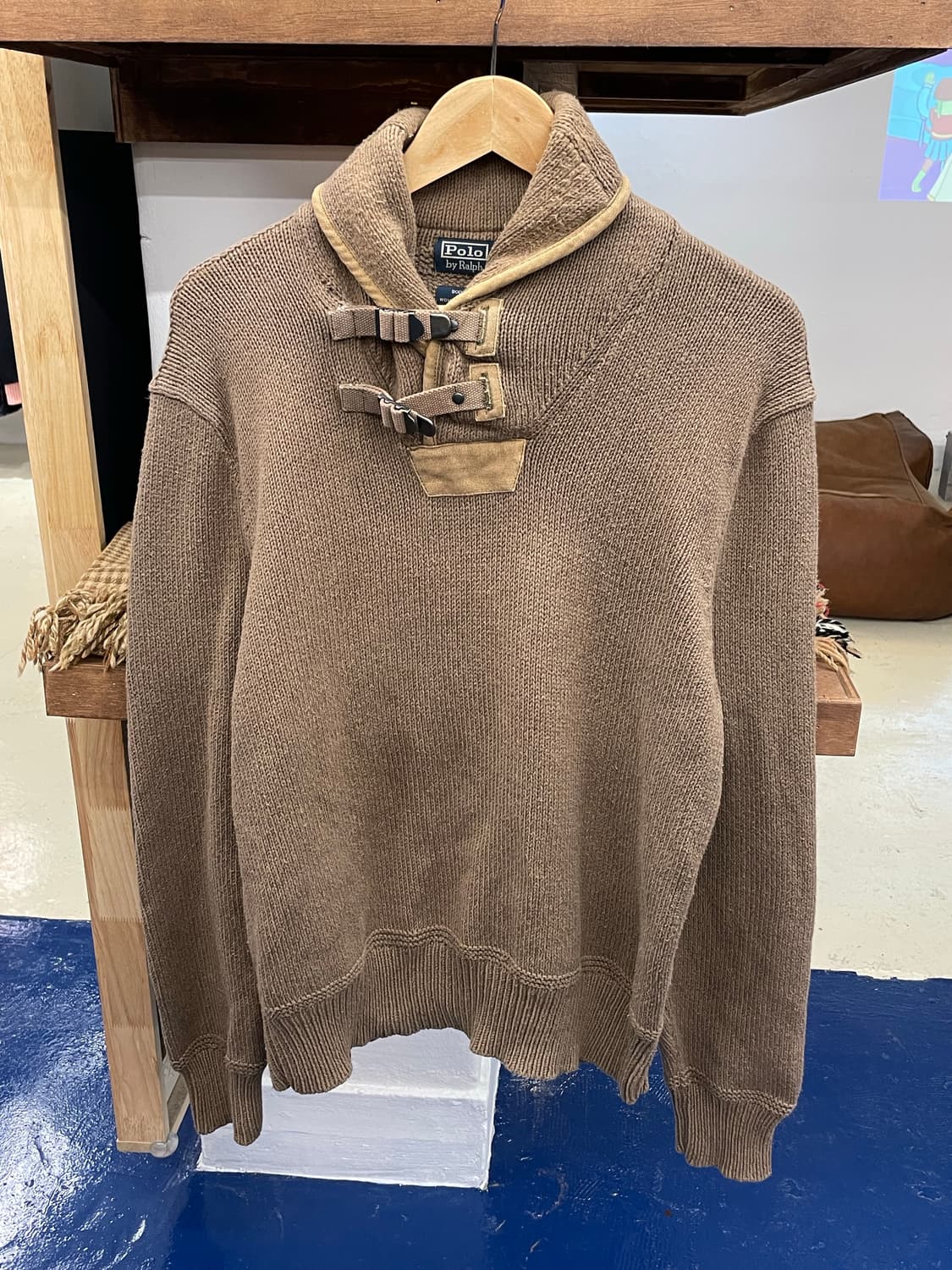 PRL 폴로 랄프로렌 버클 숄카라 니트 상품이미지3