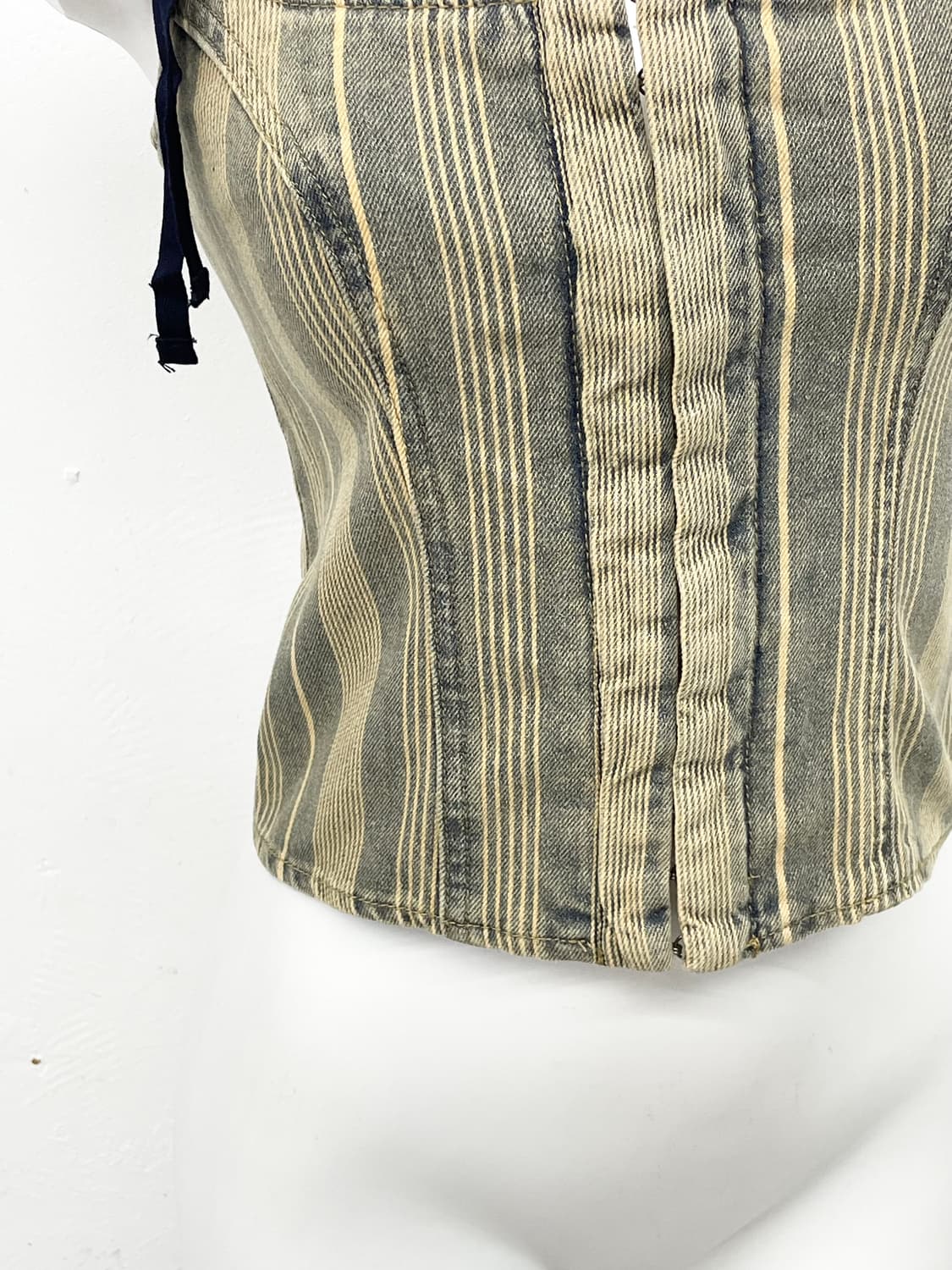 y2k 데님 후크 리본 코르셋 탑 상품이미지3