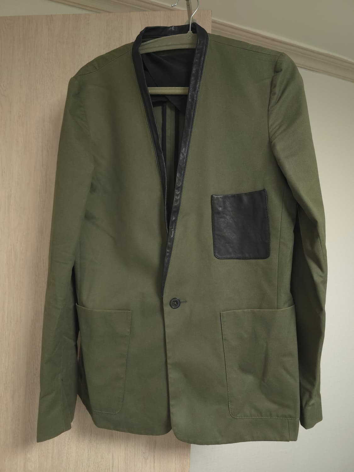 다미르도마 Damir Doma 카키 가죽 블레이저 다크웨어 고딕 상품이미지1
