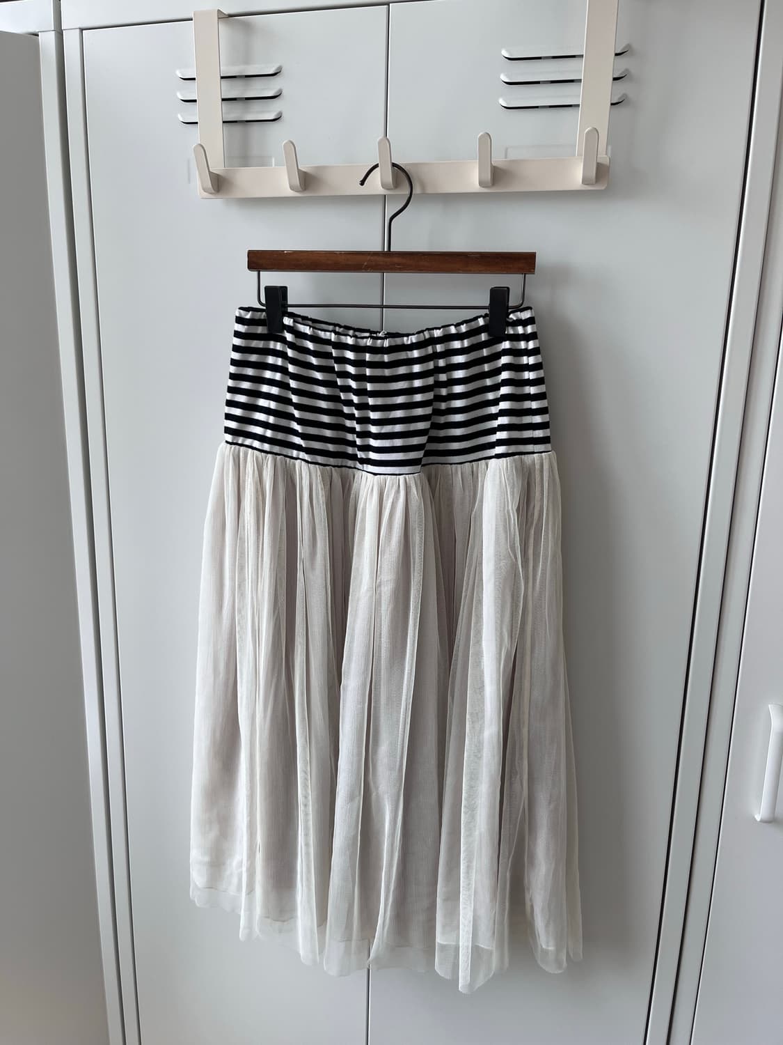 Vintage 줄무늬 레이어드 샤 스커트 플리츠 상품이미지7