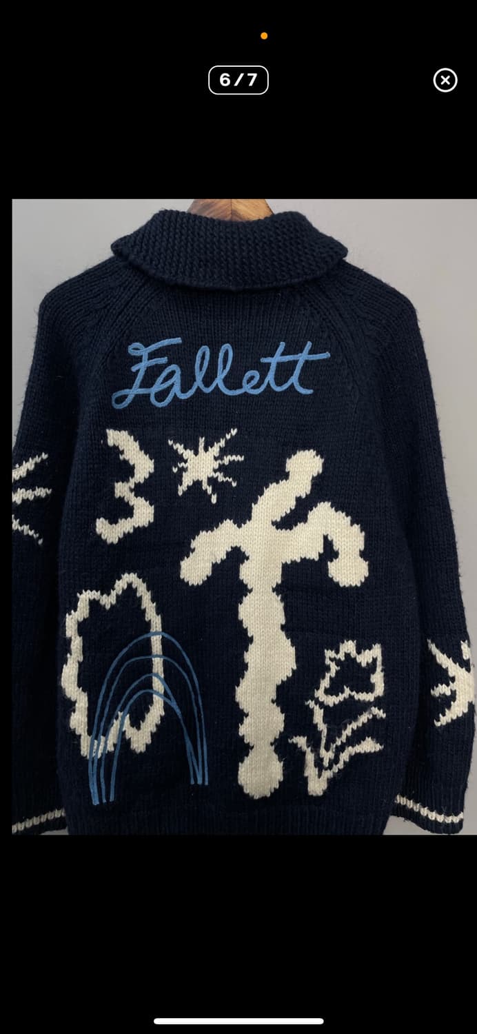 팔렛 드로잉 가든 카우치 네이비 니트집업 A2768 상품이미지6