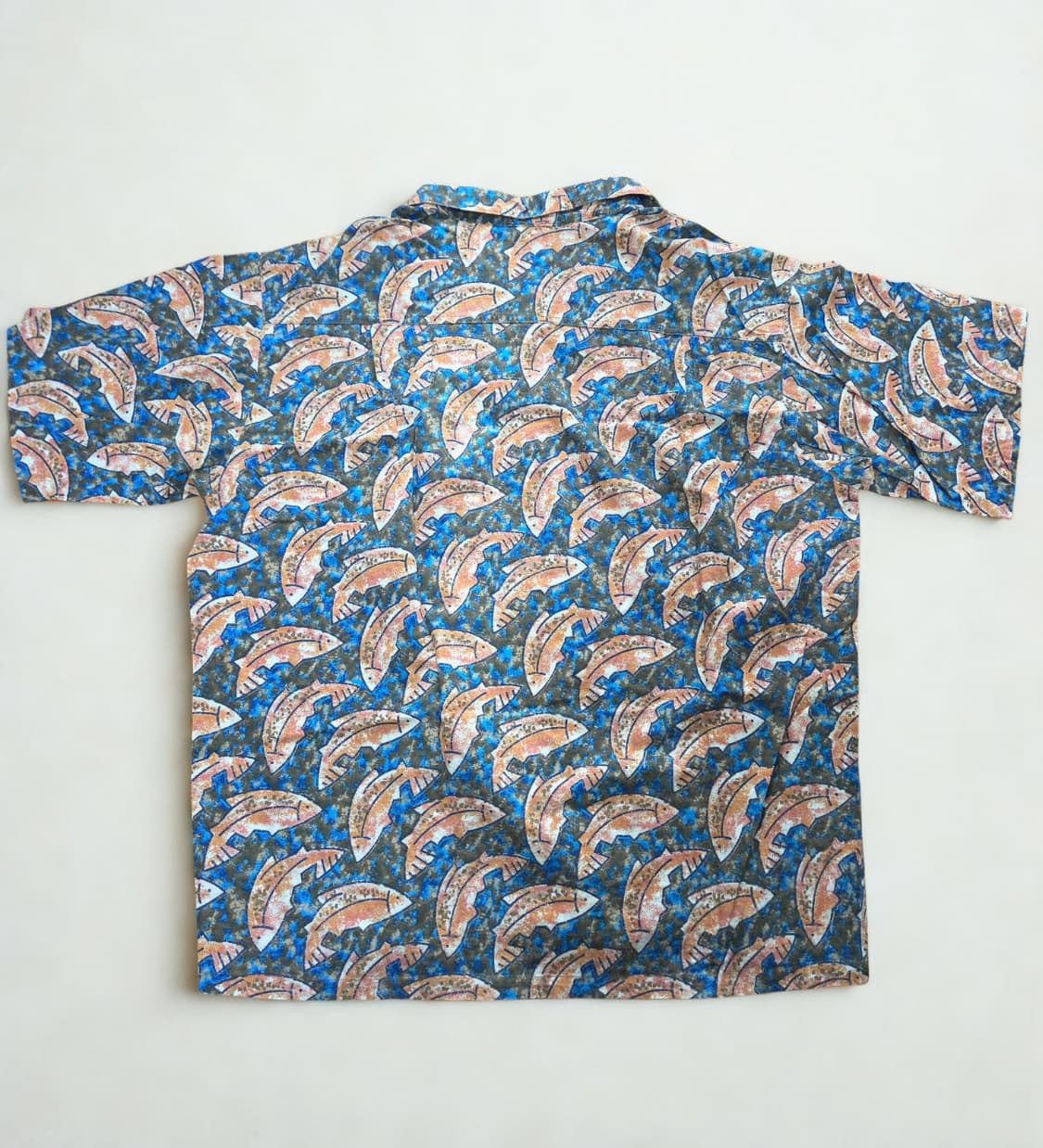 (L)파타고니아 90s vtg 하와이안 셔츠 물고기 패턴 파타로하 하프 상품이미지1