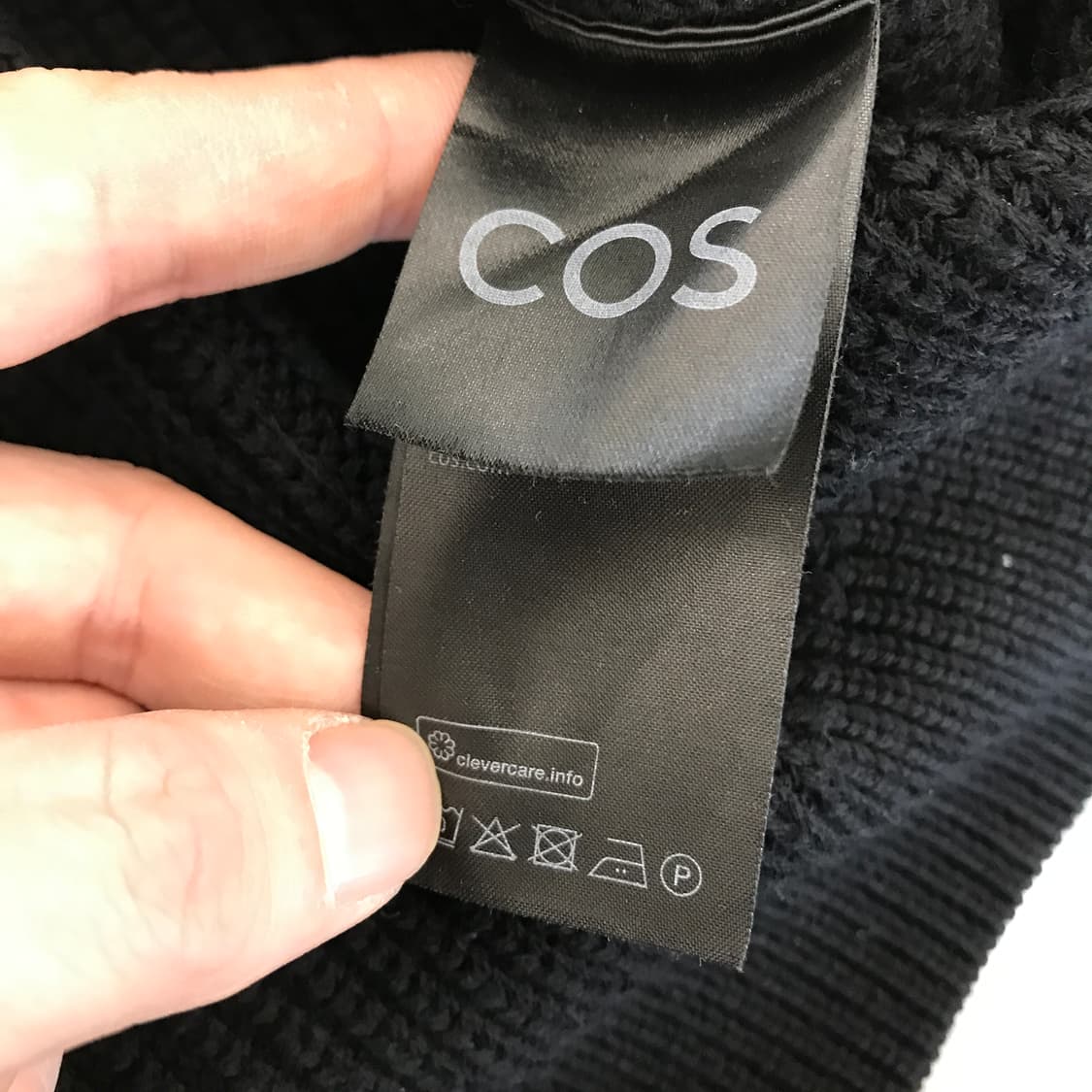 COS 울 코튼 하프집업 니트 블랙 [L] 상품이미지5