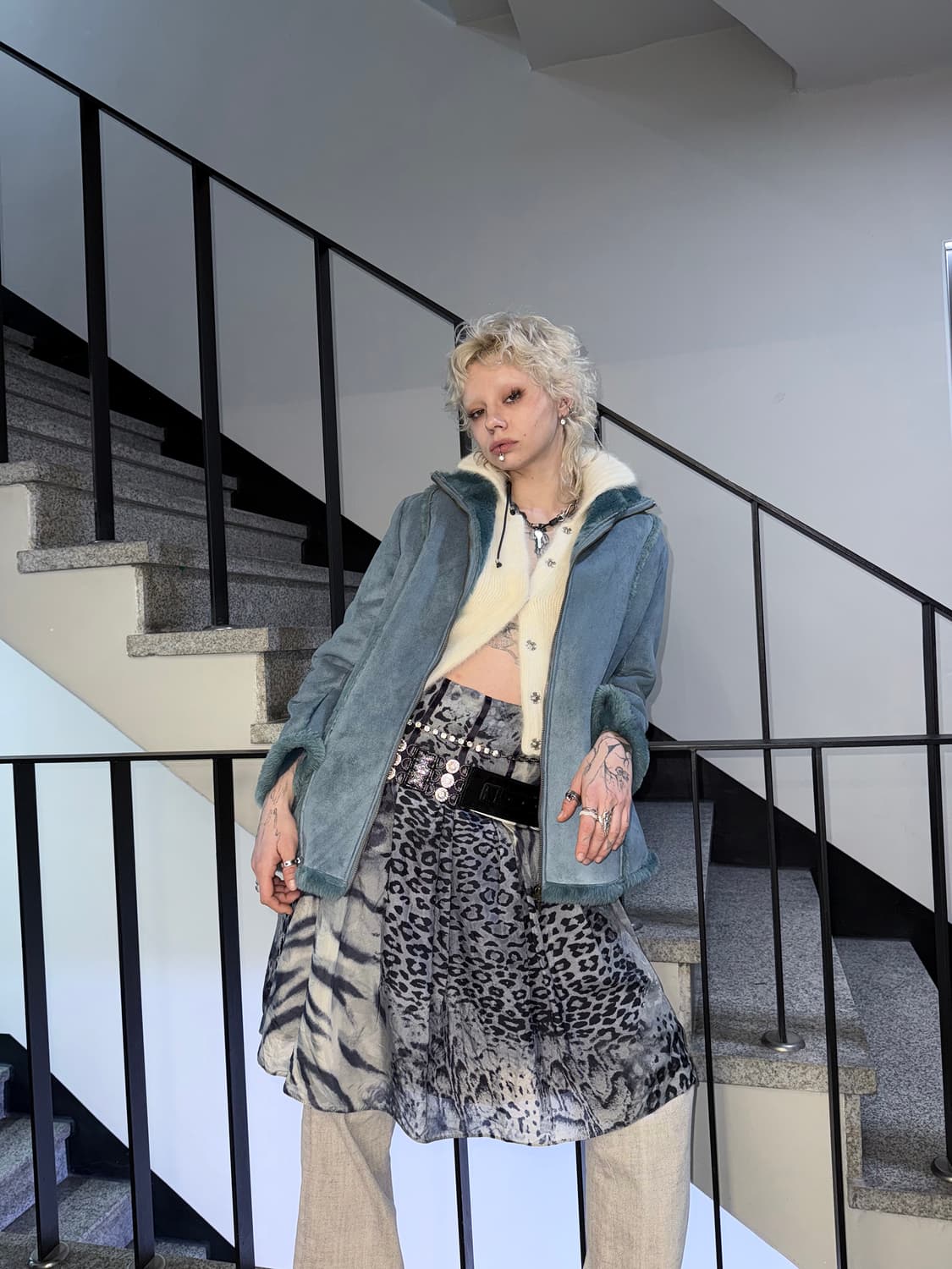 blue shearling jacket 상품이미지1