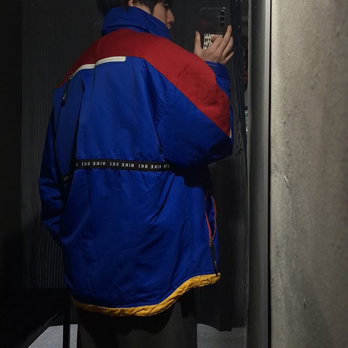 나이키 90s 블루 레드 멀티컬러 스우시 스펠아웃 메쉬포켓 스키 아노락 상품이미지3