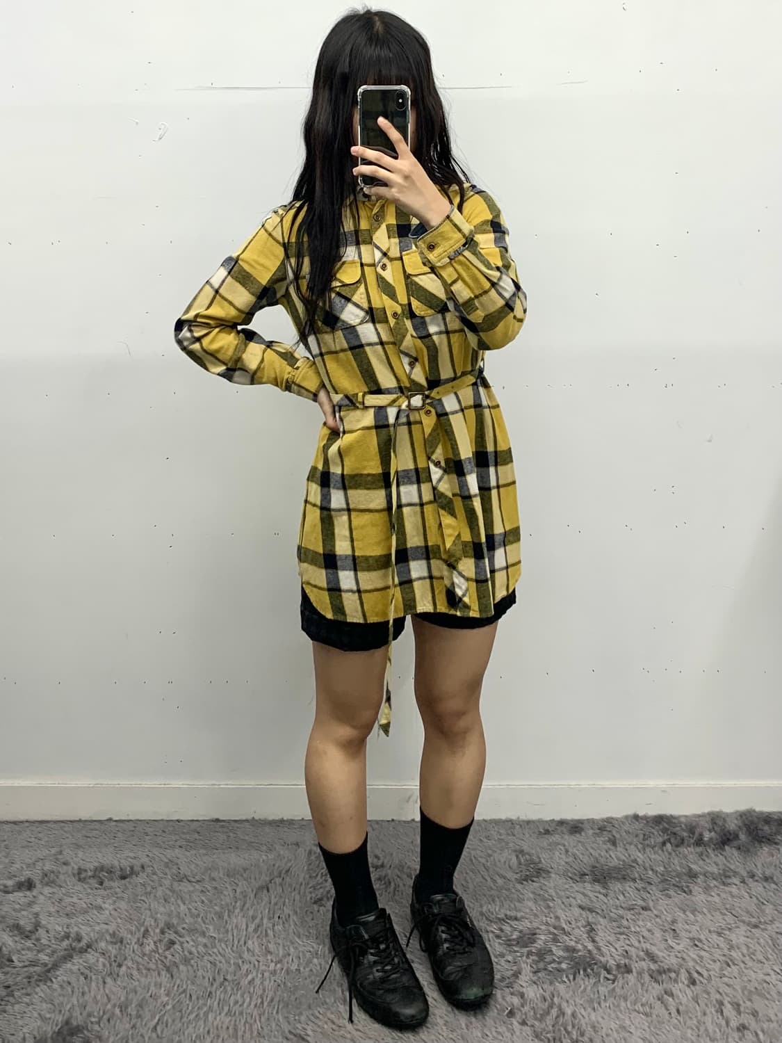 버버리 블루라벨 플란넬 체크 벨트 원피스 상품이미지4