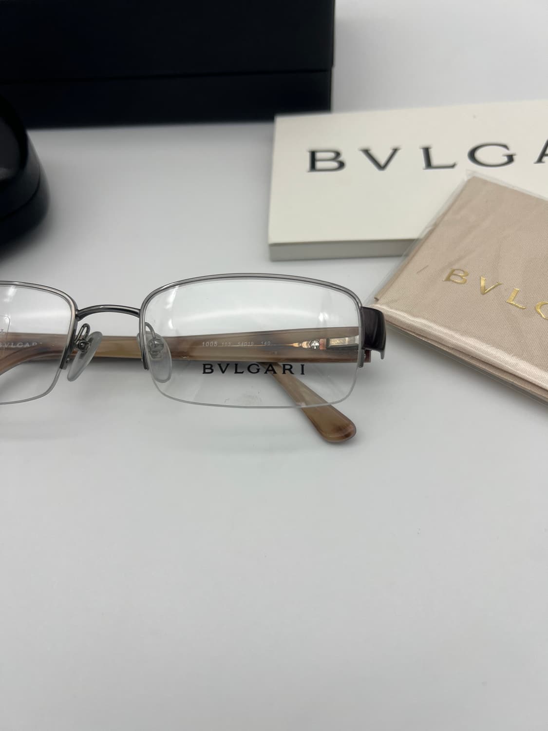 불가리 BVLGARI 반무테 직사각 안경 1.0.05 103 상품이미지2