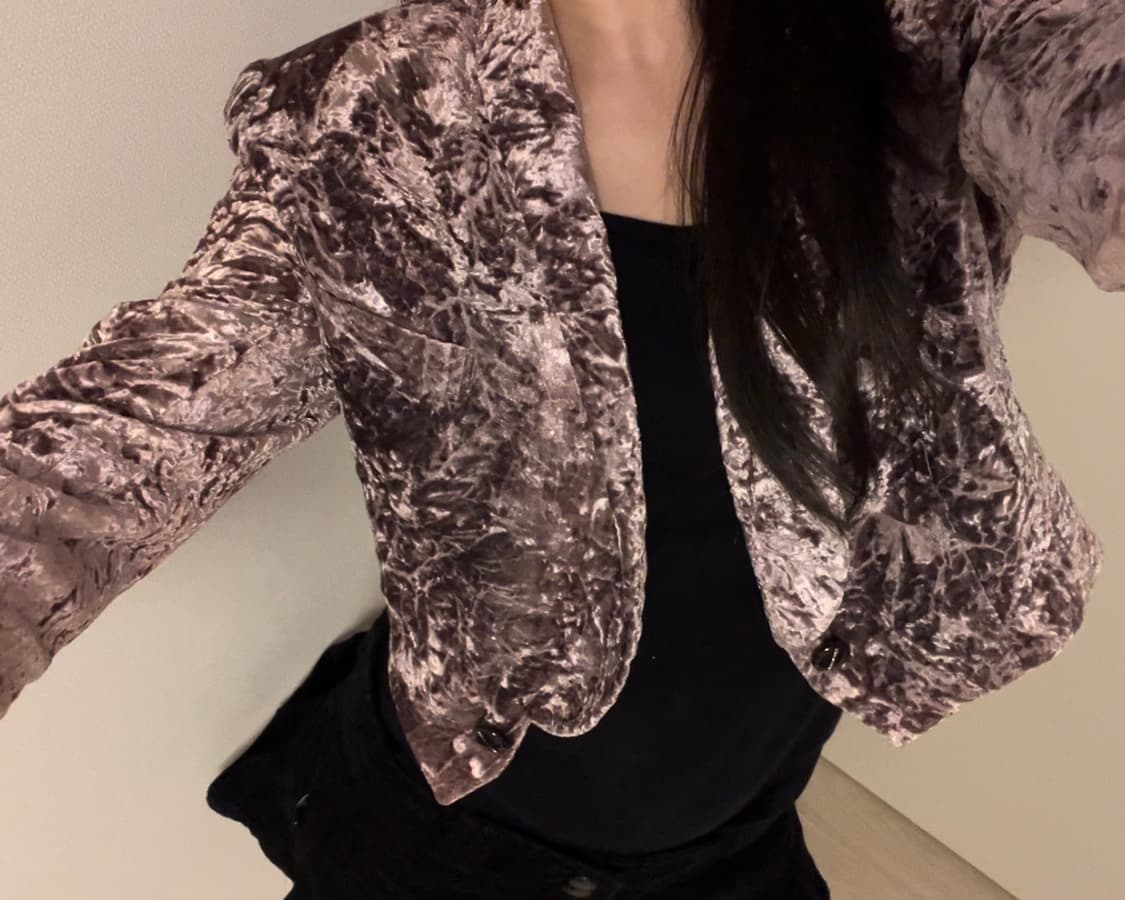pink crack velvet jacket 상품이미지2