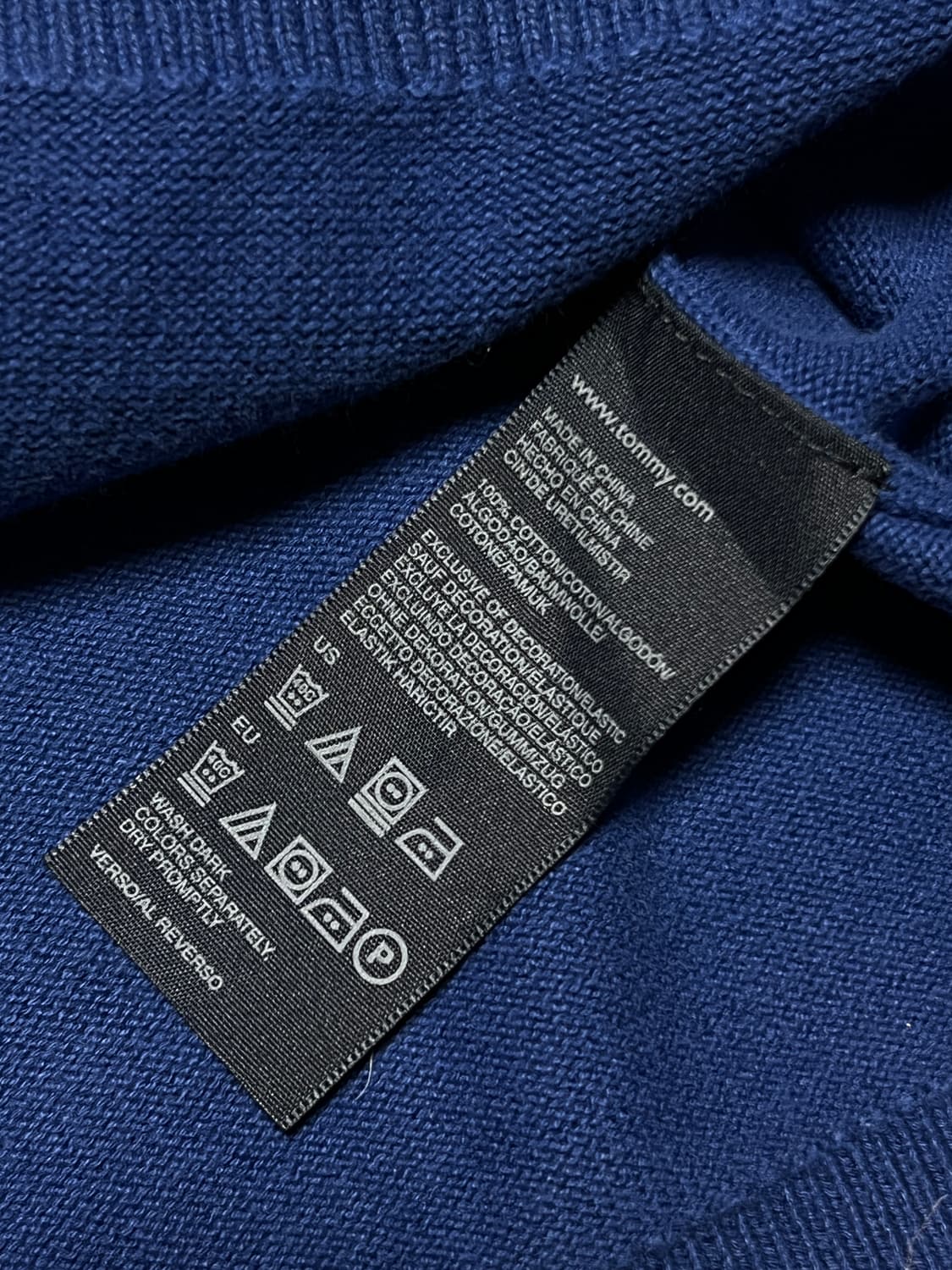 타미힐피거 피마코튼 반집업 니트 L 블루 상품이미지6