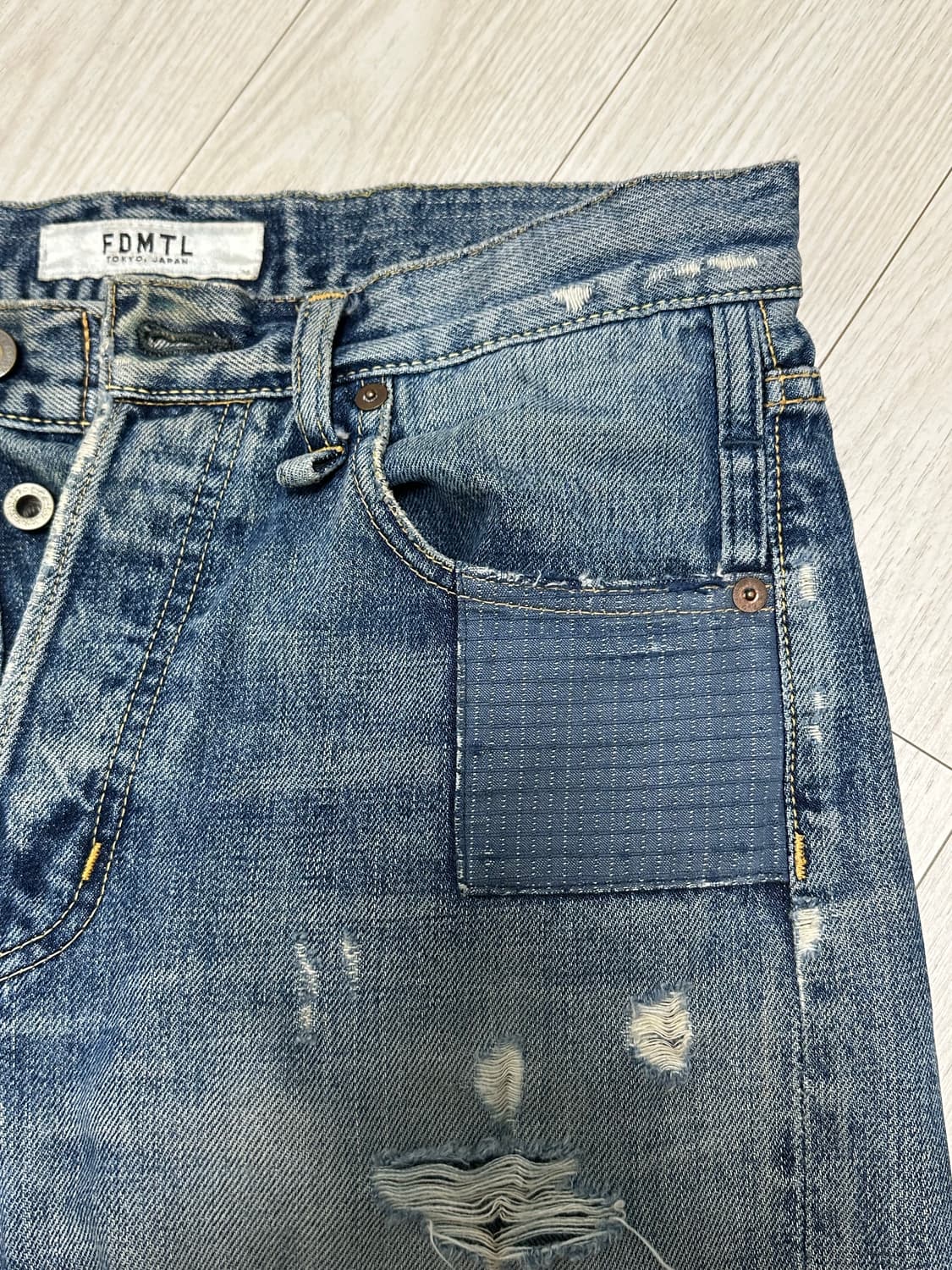 Fdmtl denim 클래식 스트레이트 펀드멘탈 보로 데님 상품이미지3