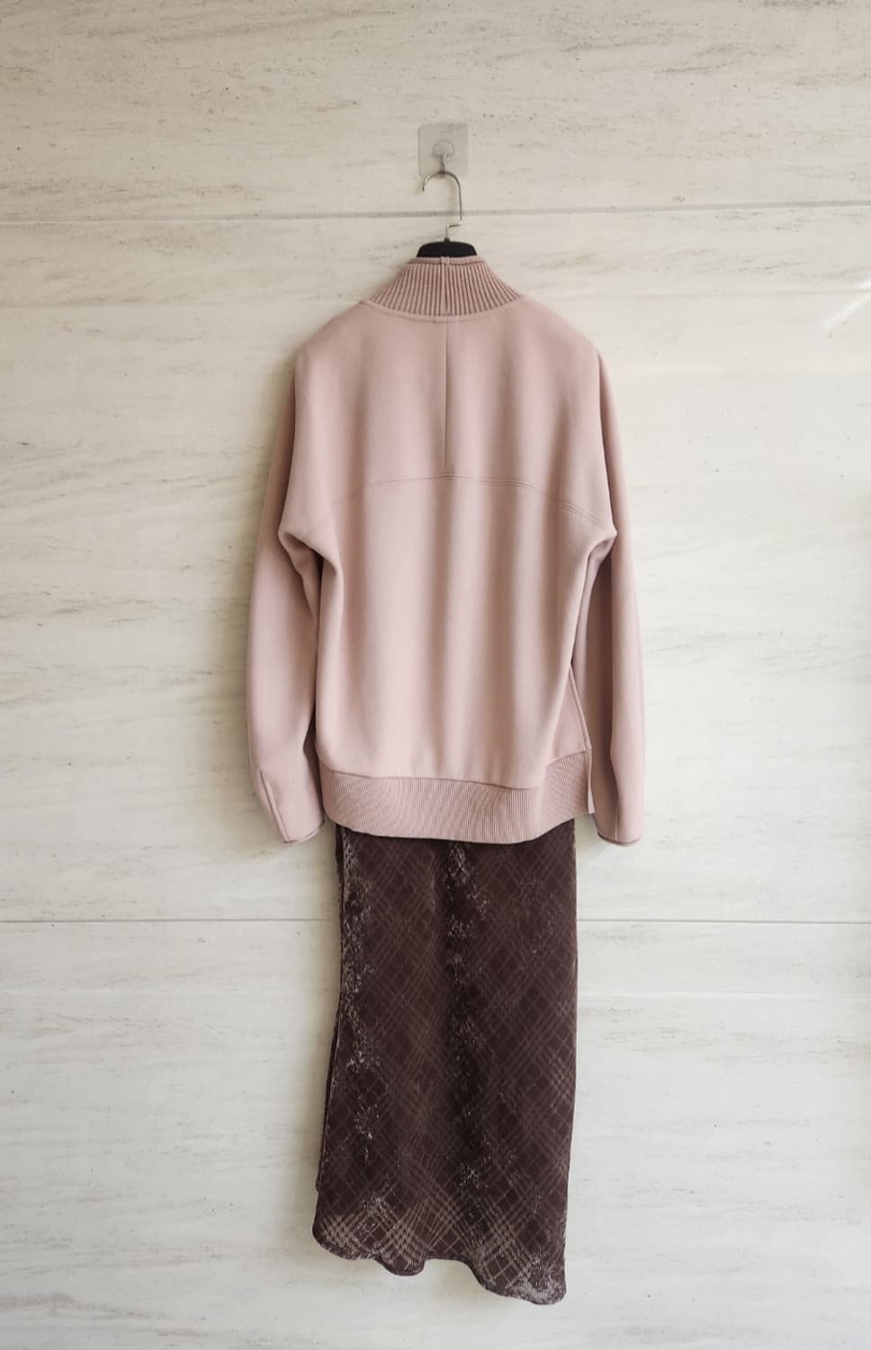 (핑크 브라운색상 판매)시스템 번아웃 니트 레이어드케어 원피스 55사이즈 상품이미지7