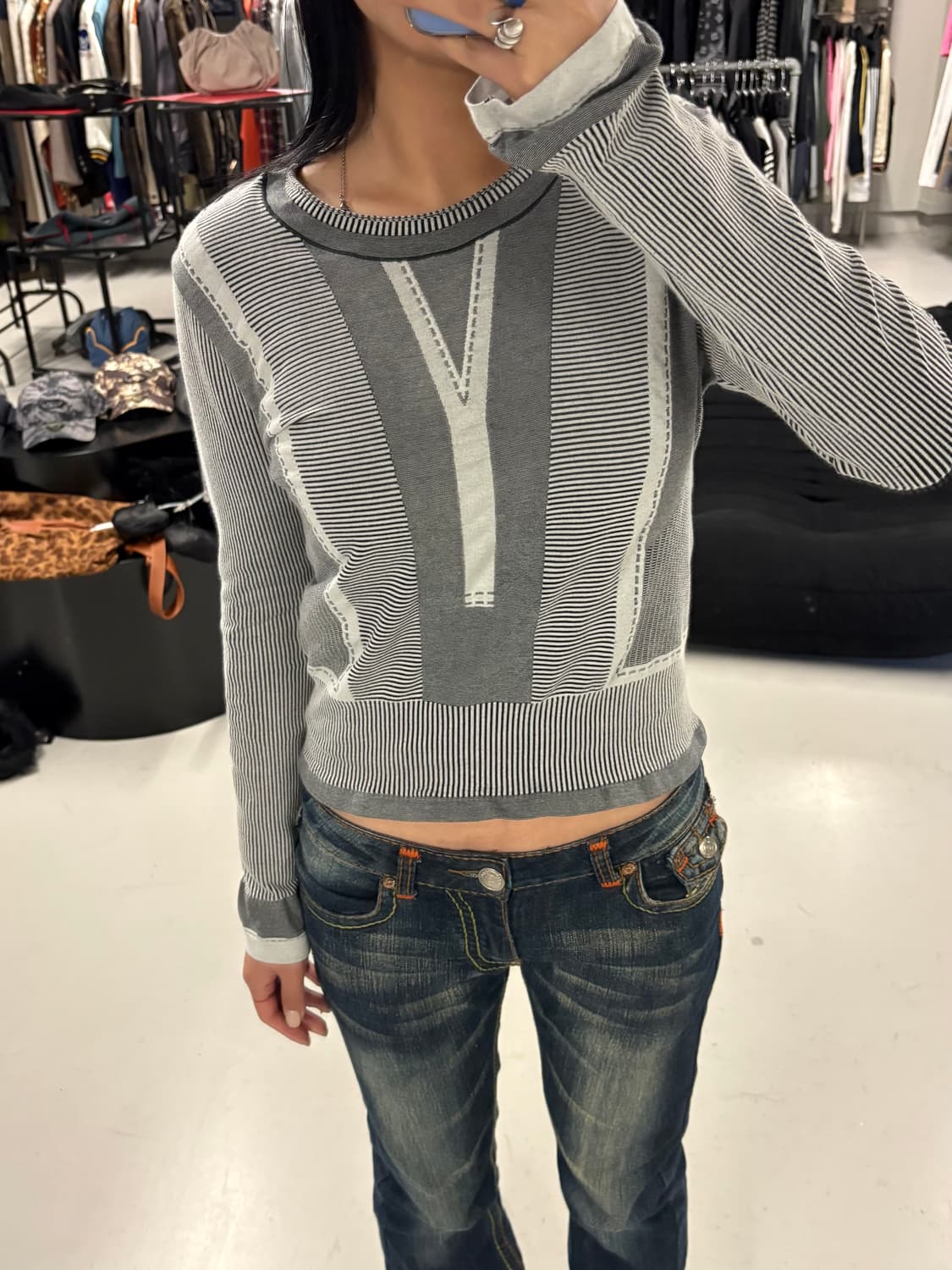 TRUNK structured pattern knit top 상품이미지1