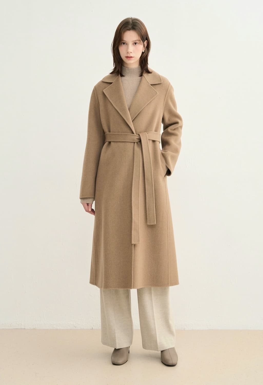 한섬 SJSJ 롱 코트 캐시미어 울 핸드메이드 롱코트 SJ 에스제이 상품이미지4