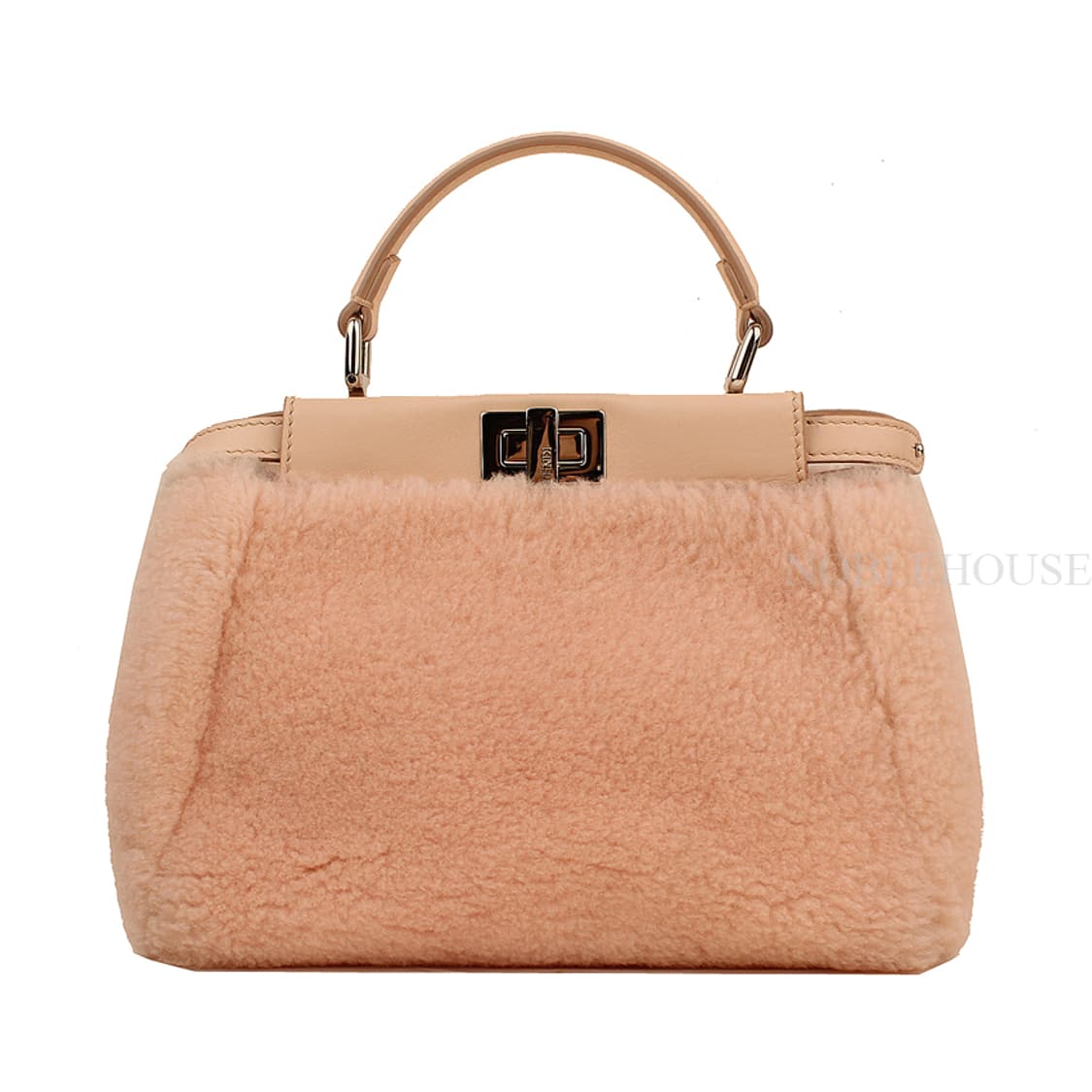 펜디 피카부 베이비핑크 양털 은장 미니 크로스백 상품이미지3