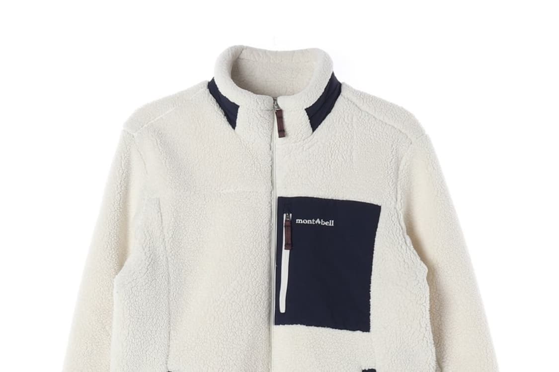 몽벨 크림 네이비 배색 쉐르파 후리스 자켓 L 상품이미지4