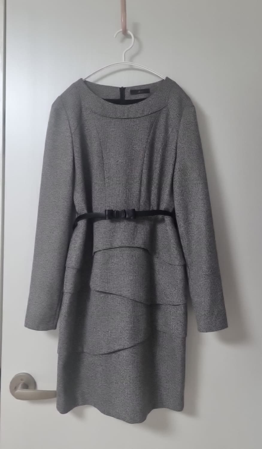 JJ지고트 JIGOTT 그레이 원피스 하객룩 (벨트 탈부착 가능) 상품이미지3