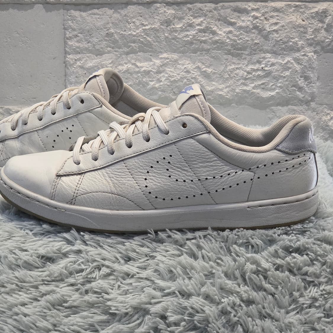 1w-12:나이키 레더 로우 스니커즈 화이트 265cm 상품이미지2