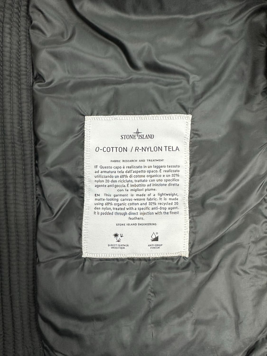 [S] 정품 스톤아일랜드 21FW 와펜 텔라 블렌드 경량패딩 자켓 블랙 상품이미지5