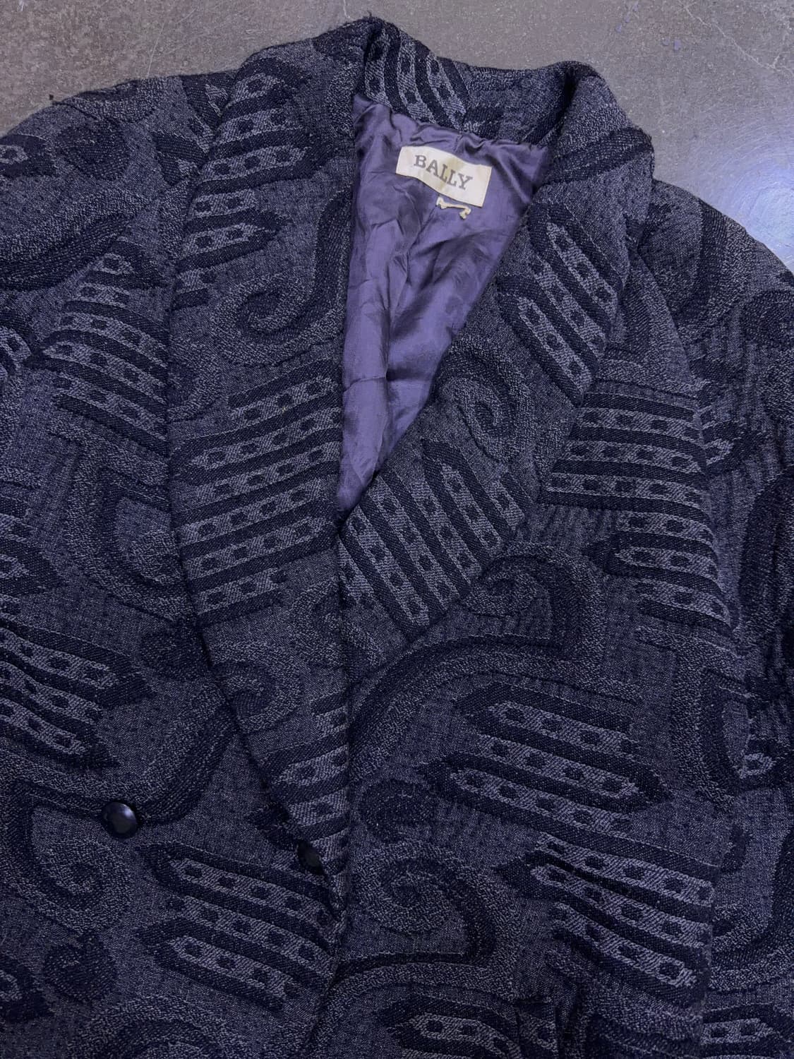 발리 울 라나 빈티지 패턴 레트로 더블 블레스트 코트 M 상품이미지3