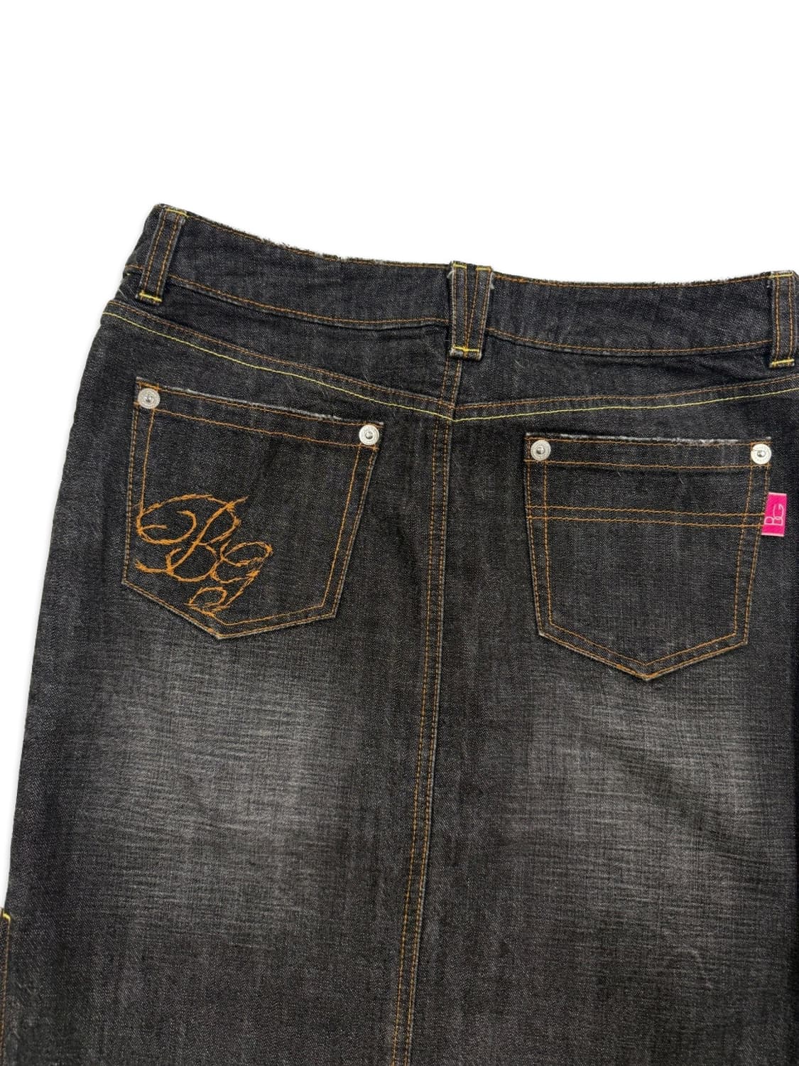 빈티지 블랙 데님 사이드 지퍼 미디 스커트 상품이미지5