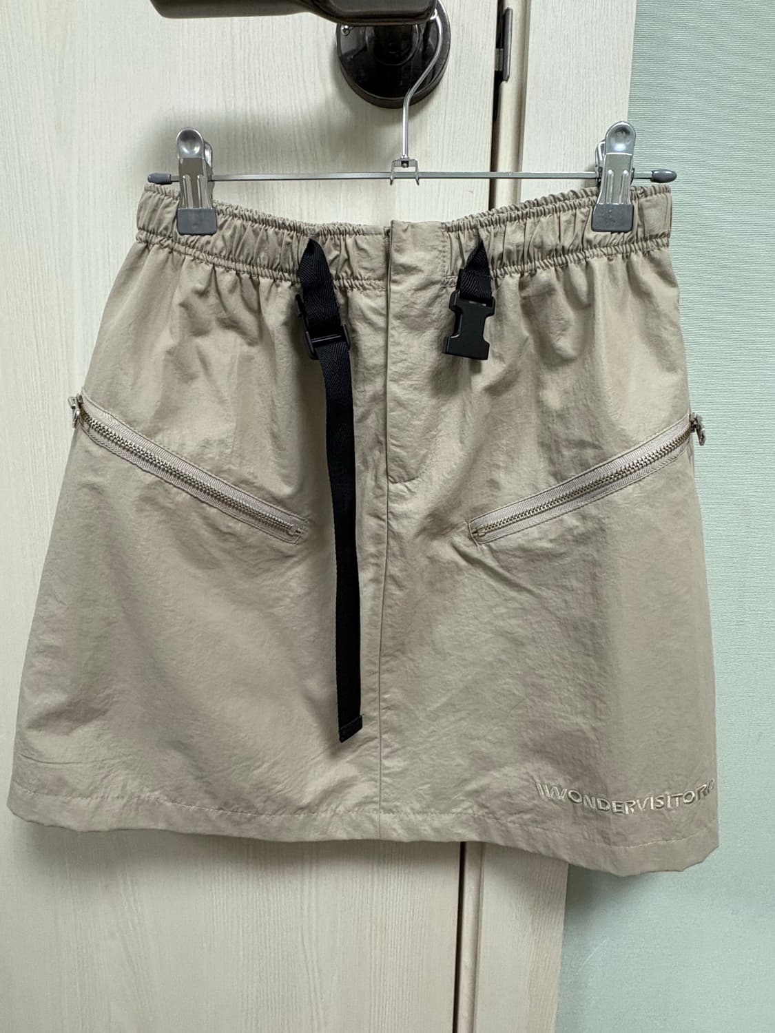 원더비지터 Nylon Zipper mini skirt [Beige] 상품이미지2