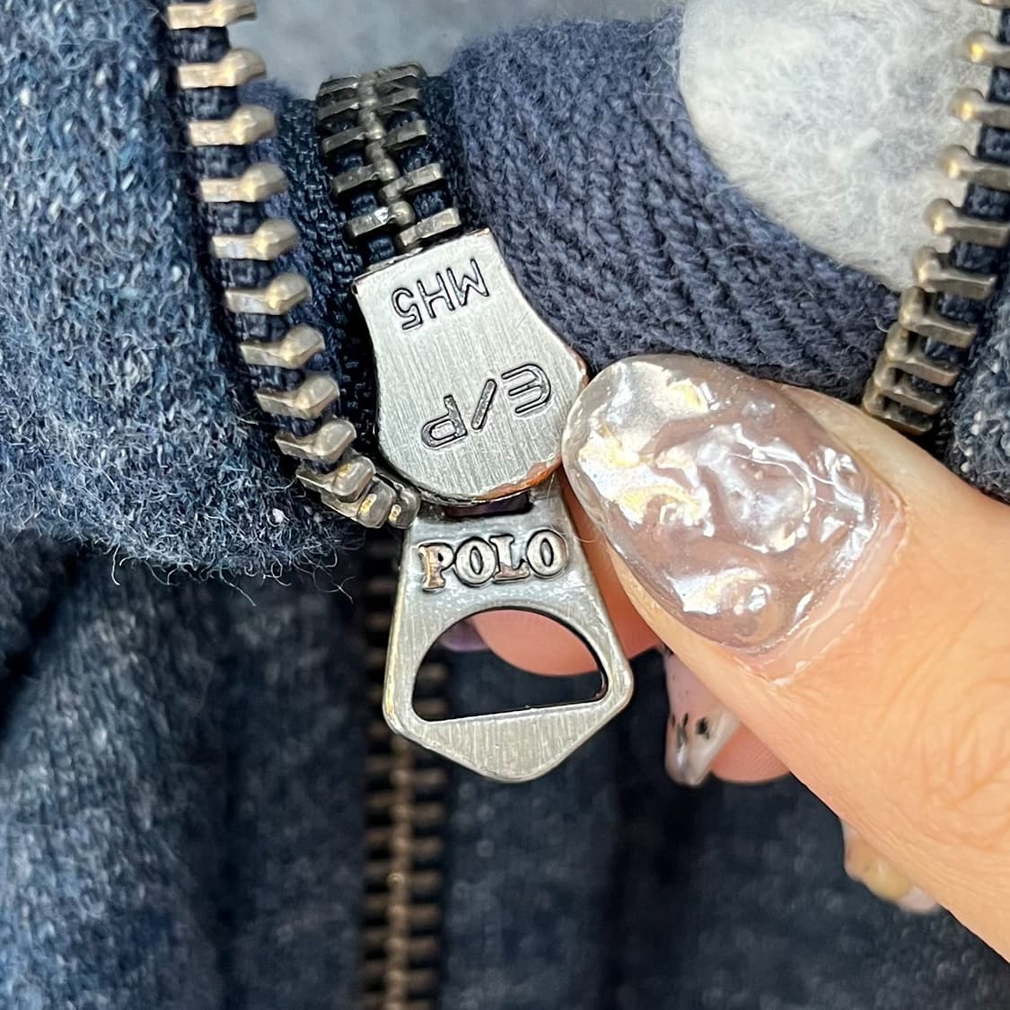 폴로 랄프로렌 신형 포니 멜란지 네이비 써멀 후드집업 상품이미지6