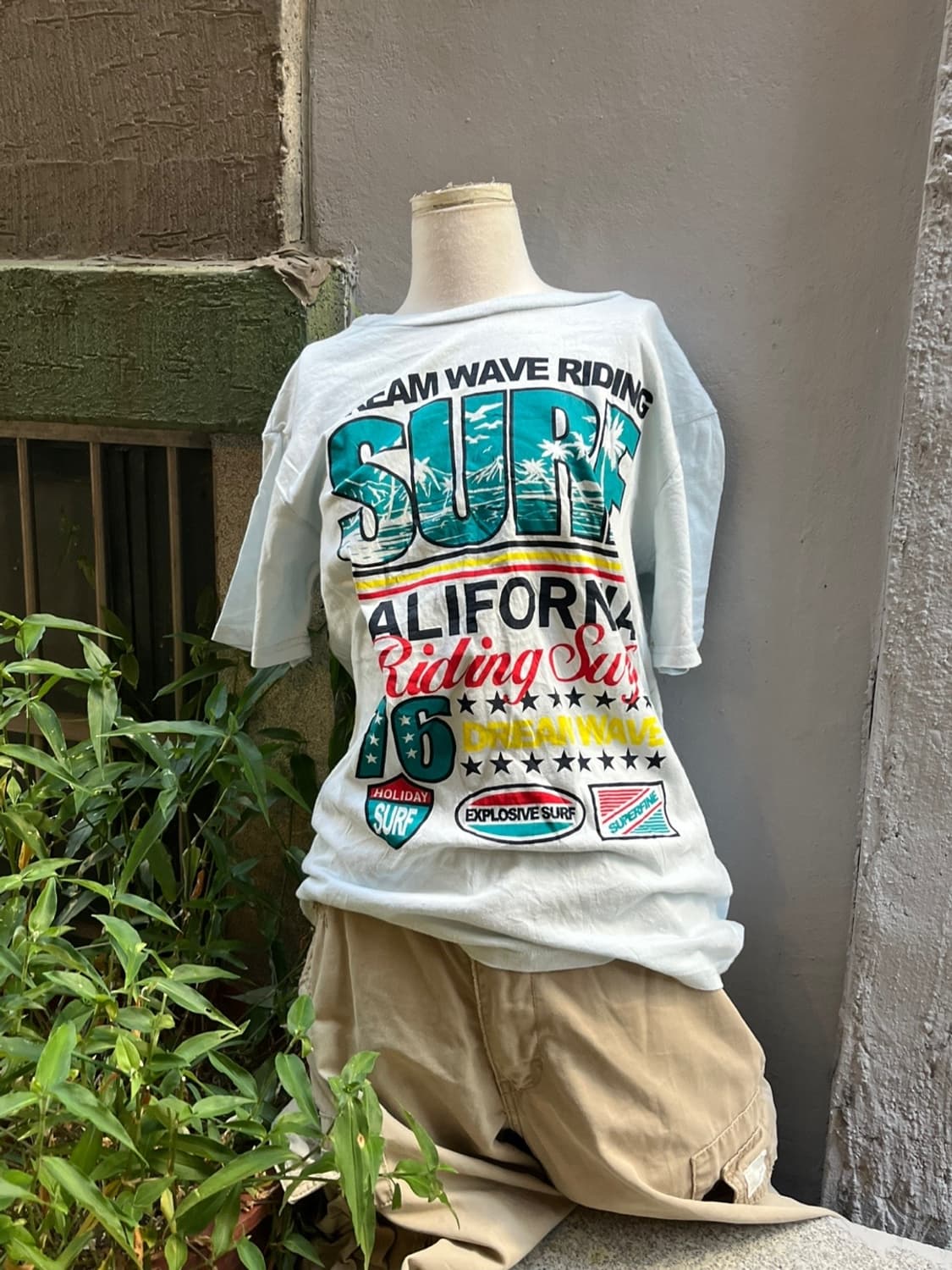 일본빈티지 키치 surf 키치 프린팅 반팔티 상품이미지1