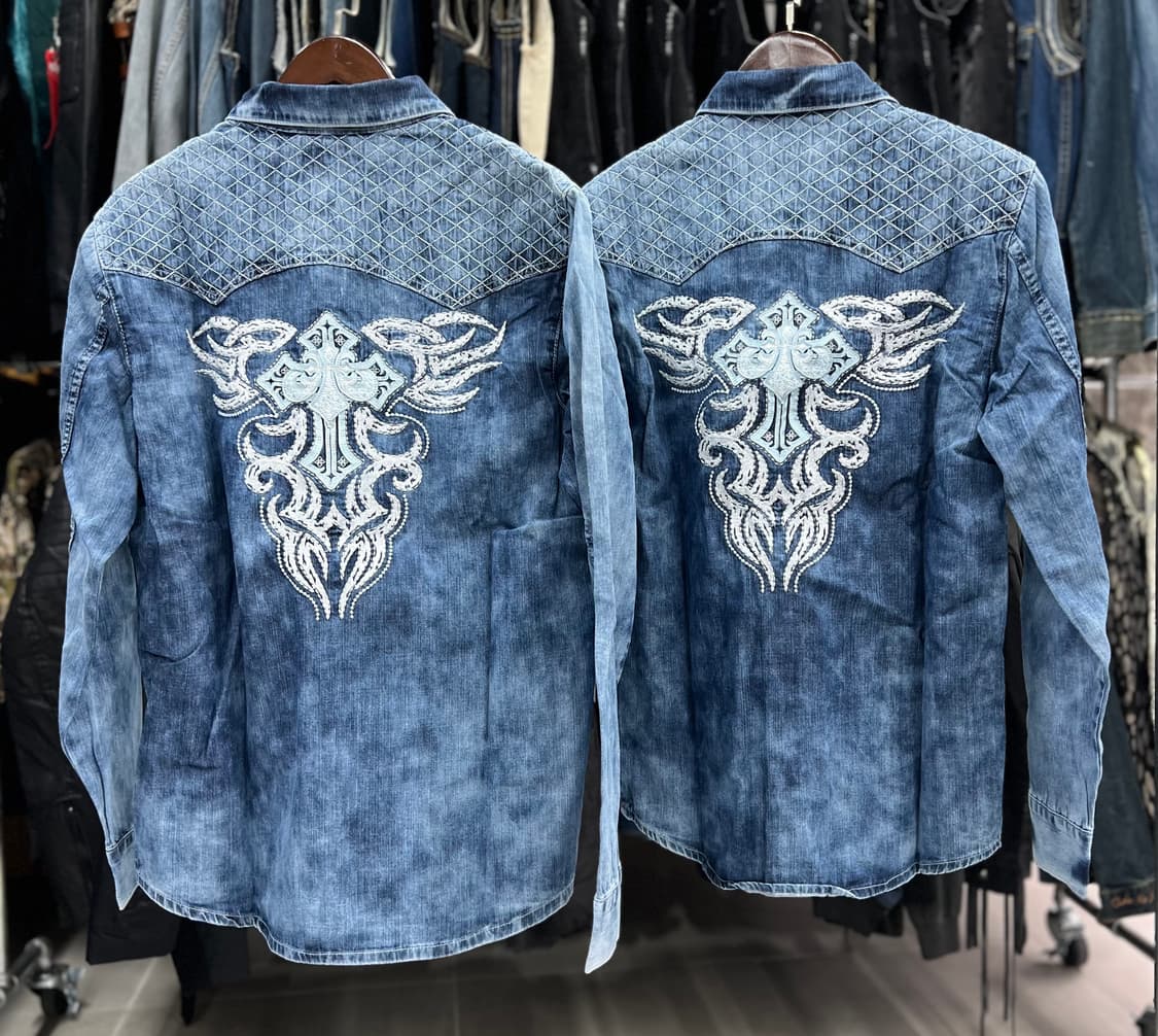 격자 워싱 남방  상품이미지2